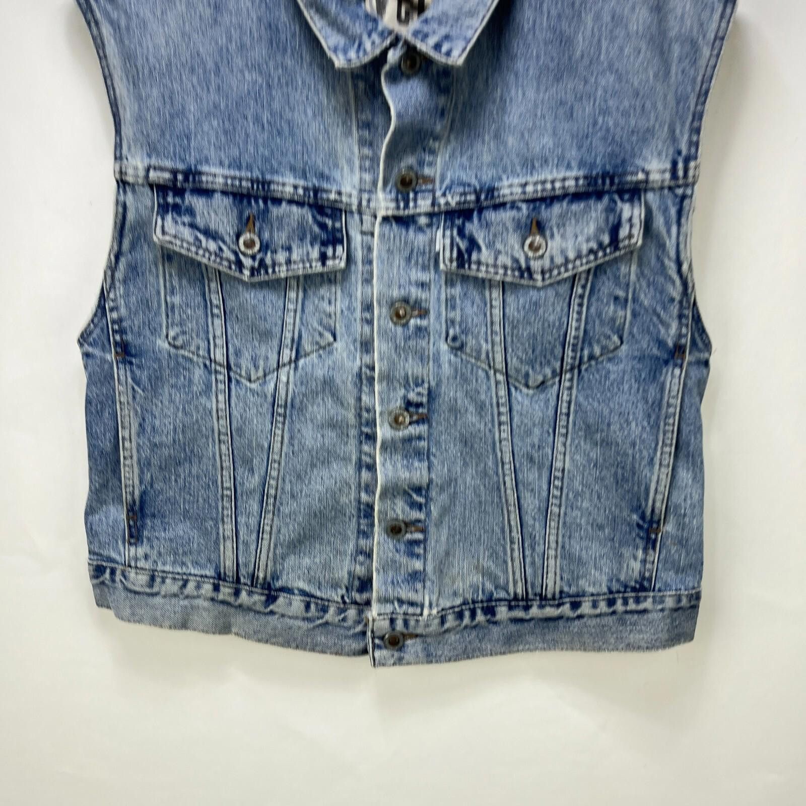 Levi's Vintage 90s Levis Silver Tab Denim Vest Jacket Medium Size US M / EU 48-50 / 2 - 2 Thumbnail