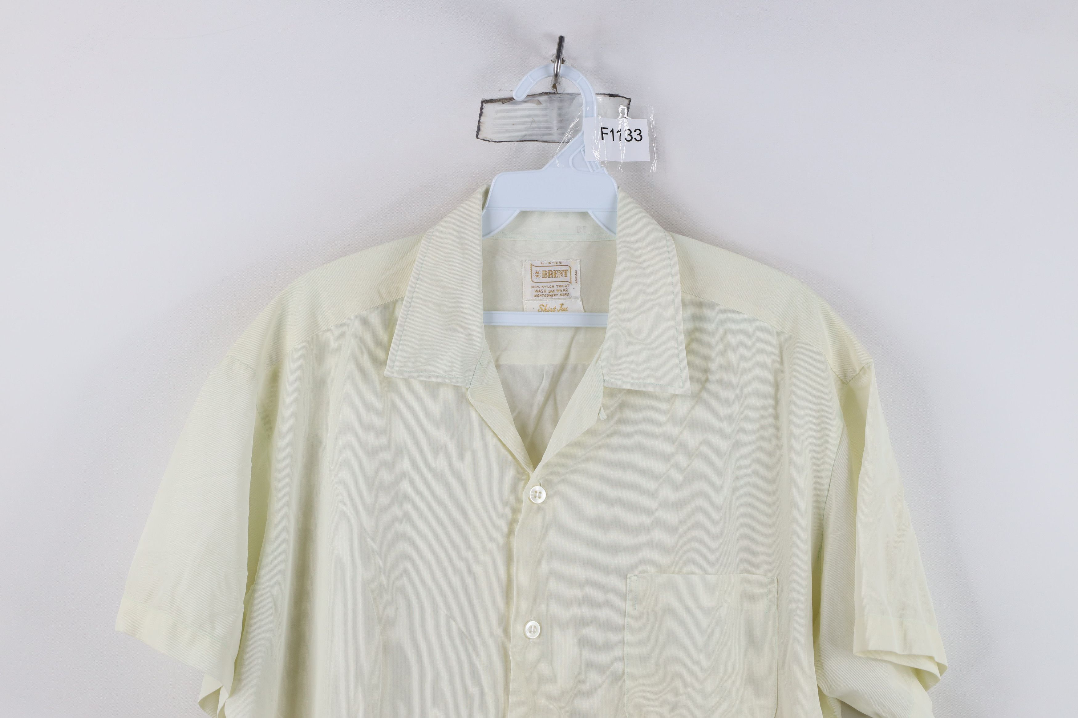 Vintage Vintage 50s 60s Collar Short Sleeve Shirt Jacket Jac Shirt Size US L / EU 52-54 / 3 - 2 Thumbnail