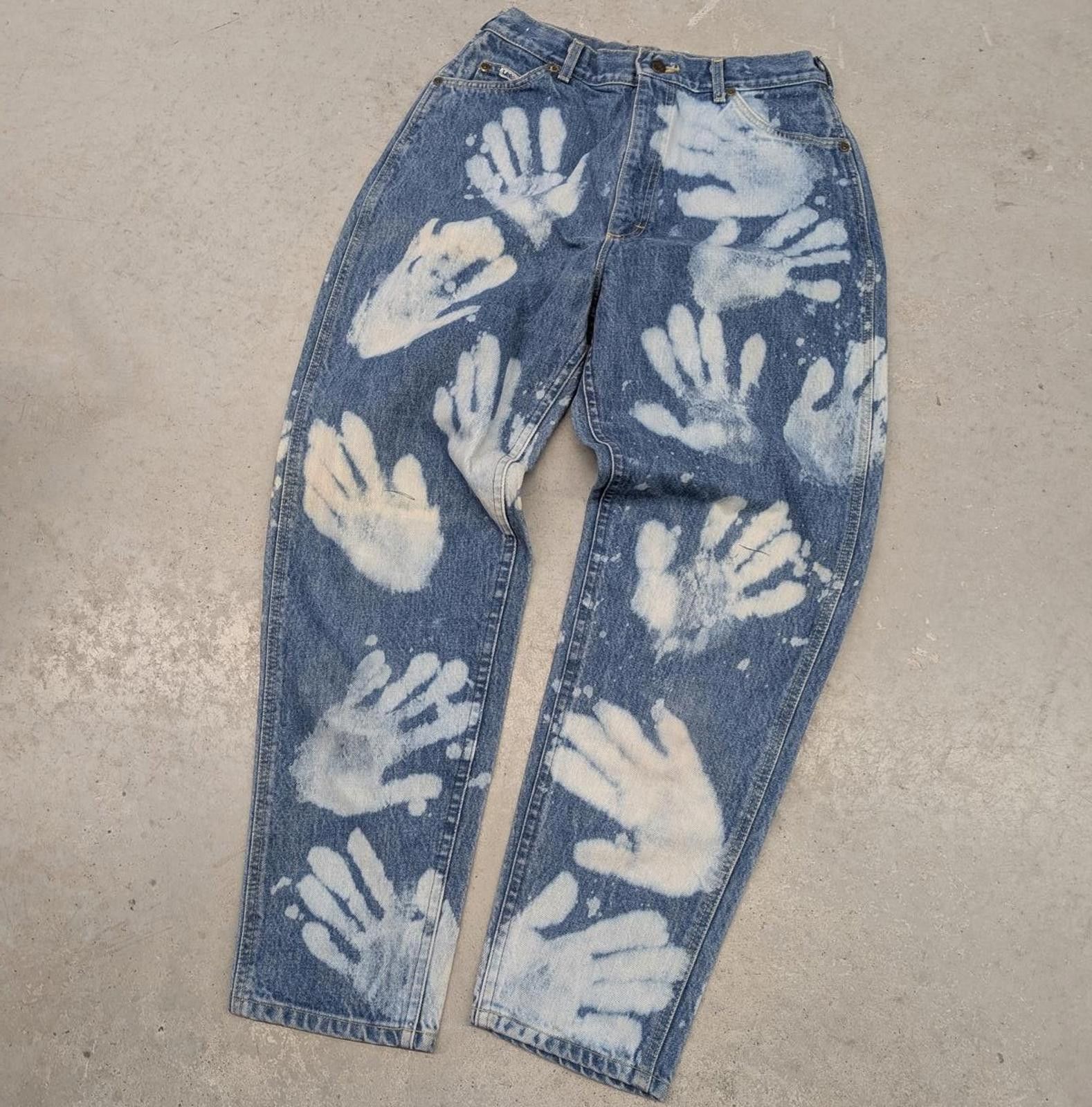 Lee Vintage Lee Riders 1 of 1 Handprint Blue Denim Jeans Size US 28 / EU 44 - 2 Thumbnail
