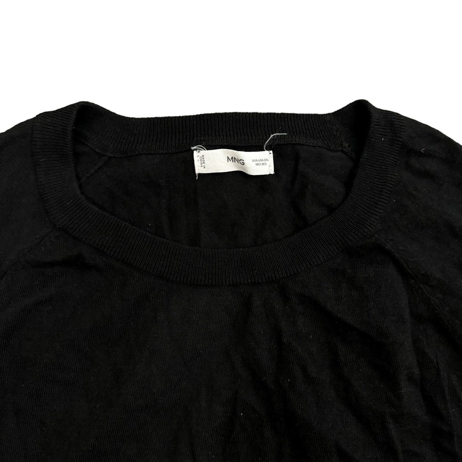 Mango MANGO Scoop Neck Lightweight Sweater in Black, Size 3XL Size 3XL / US 20-22 - 2 Thumbnail