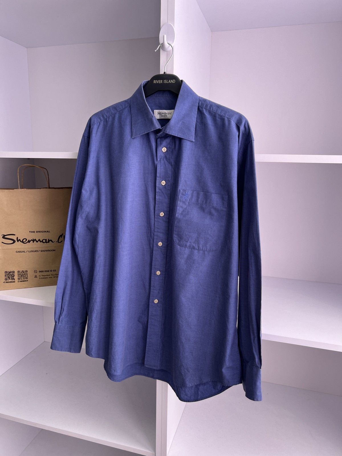 Vintage × Yves Saint Laurent Vintage Yves Saint Laurent Button up Luxury Shirt Size US M / EU 48-50 / 2 - 5 Thumbnail