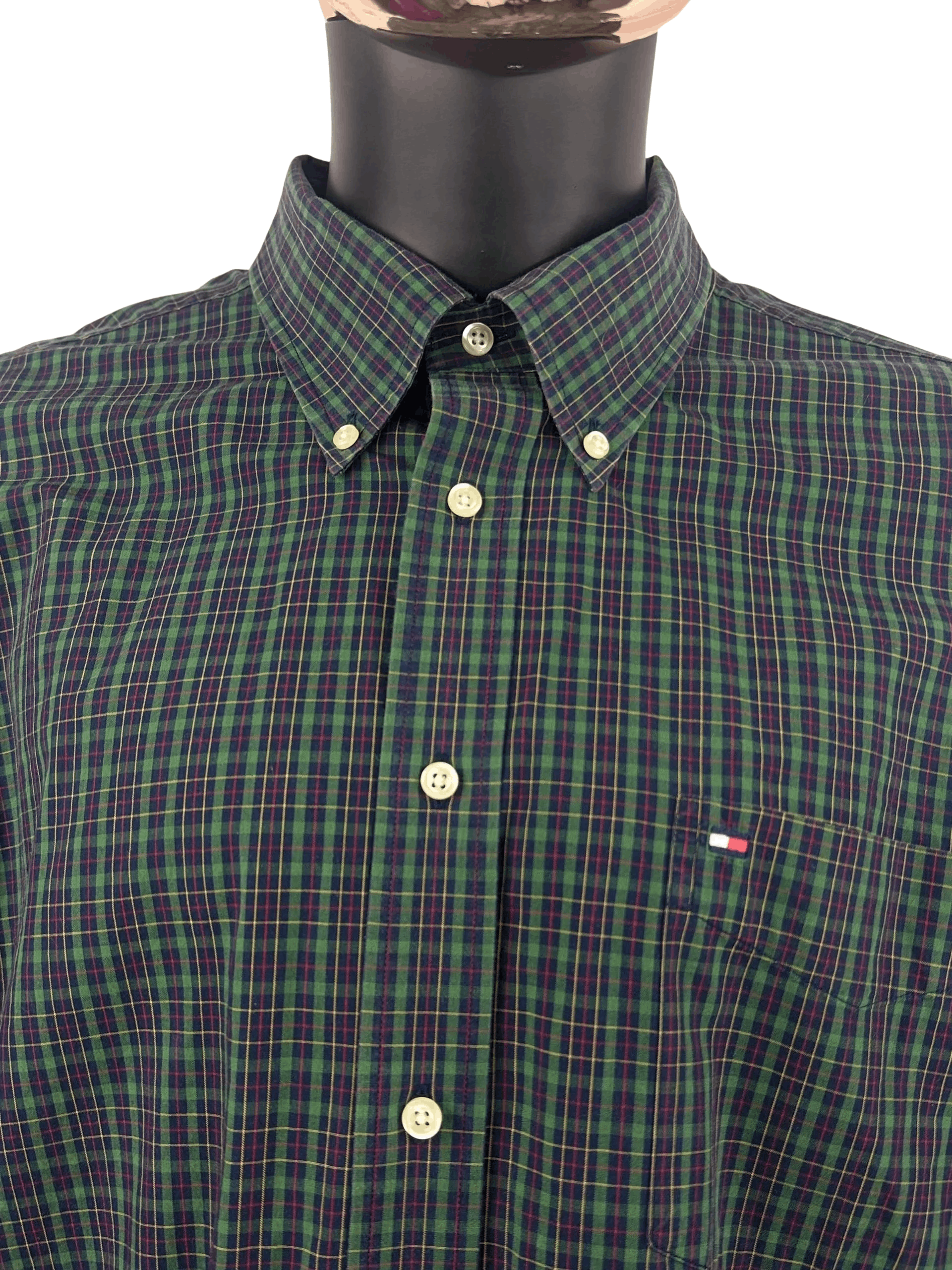 Tommy Hilfiger VTG Tommy Hilfiger Regular Fit Plaid Stretch Oxford Shirt Size US XL / EU 56 / 4 - 3 Thumbnail