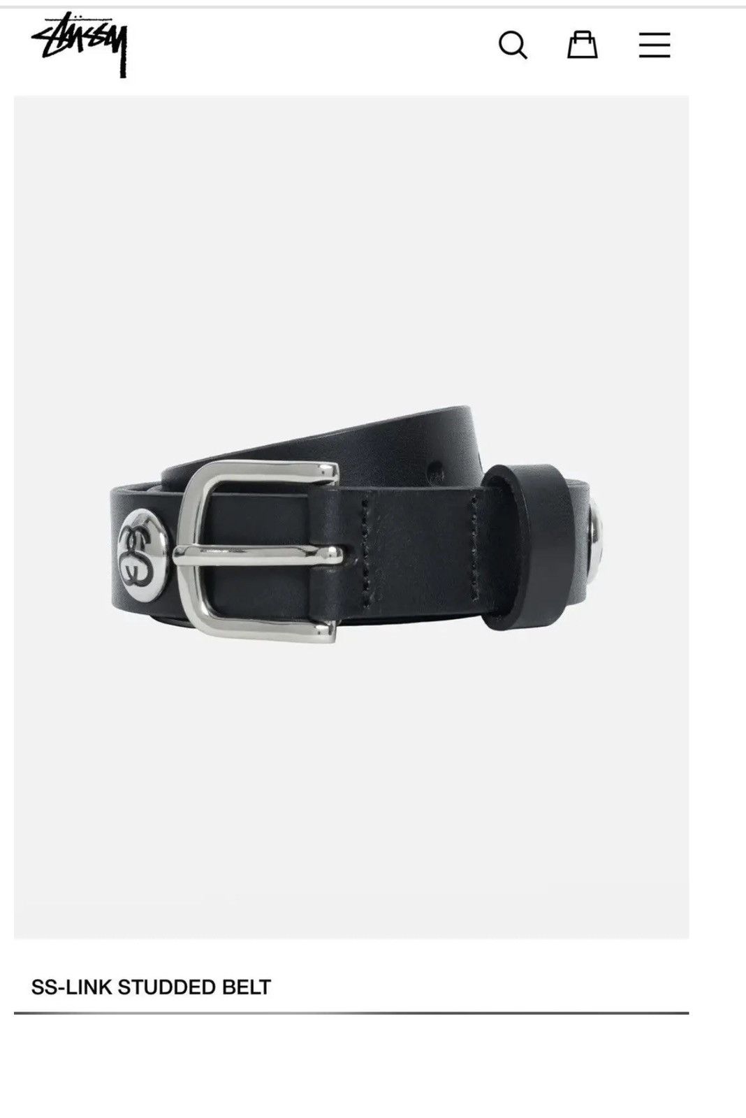 SS-Link Studded Belt – Black | Accessories | Stüssy