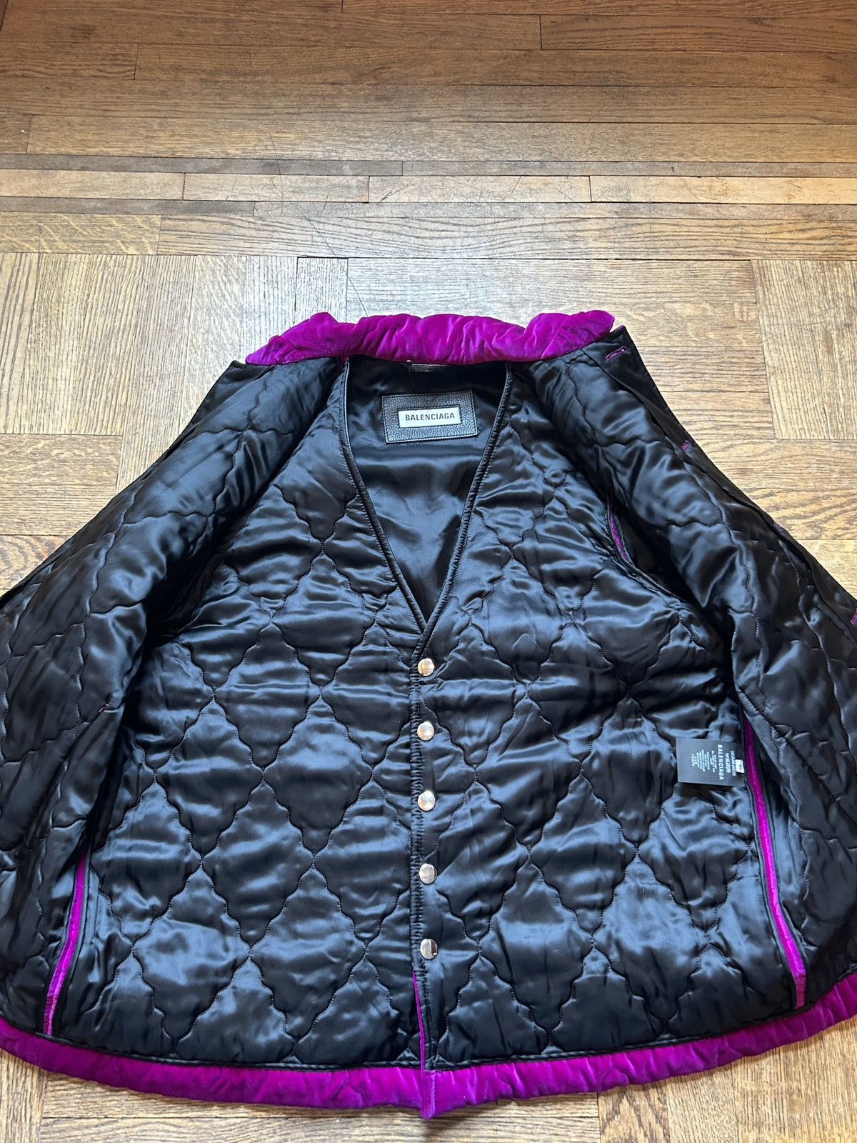 Balenciaga Runway SS18 Hybrid Fringe Leather Vest/Quilted Velvet Jacket Size US M / EU 48-50 / 2 - 7 Thumbnail