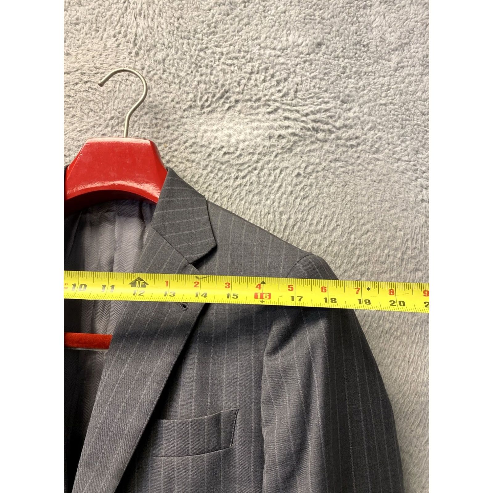 Joseph Abboud VINTAGE? No — Joseph Abboud Ermenegildo Zegna Wool Blazer 42S Gray Striped / 0917 Size 42R - 5 Thumbnail