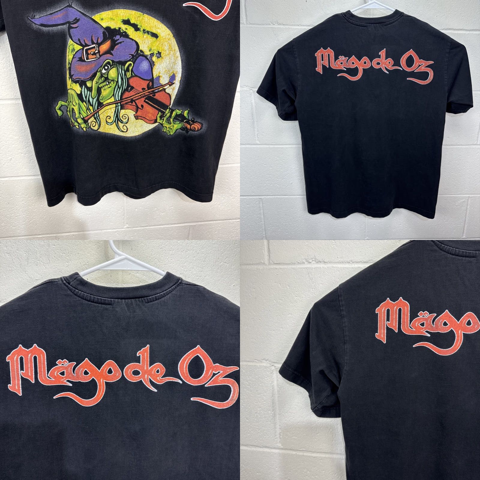Folk VINTAGE Mago De Oz T-Shirt Large Black Folk Metal Witch Double-Sided 2000s Mens Size US L / EU 52-54 / 3 - 8 Thumbnail