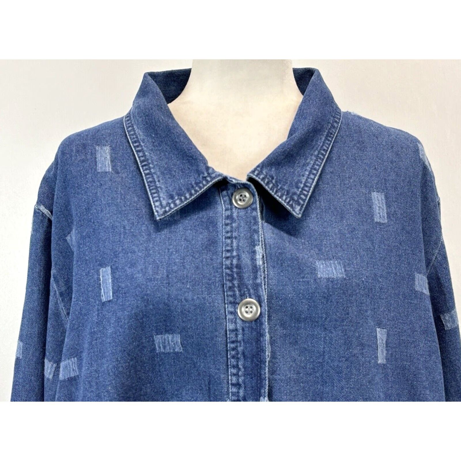 Vintage VINTAGE TY Original Denim Shirt Jacket Shacket Womens 24W Blue Size 4XL / US 24-26 - 5 Thumbnail