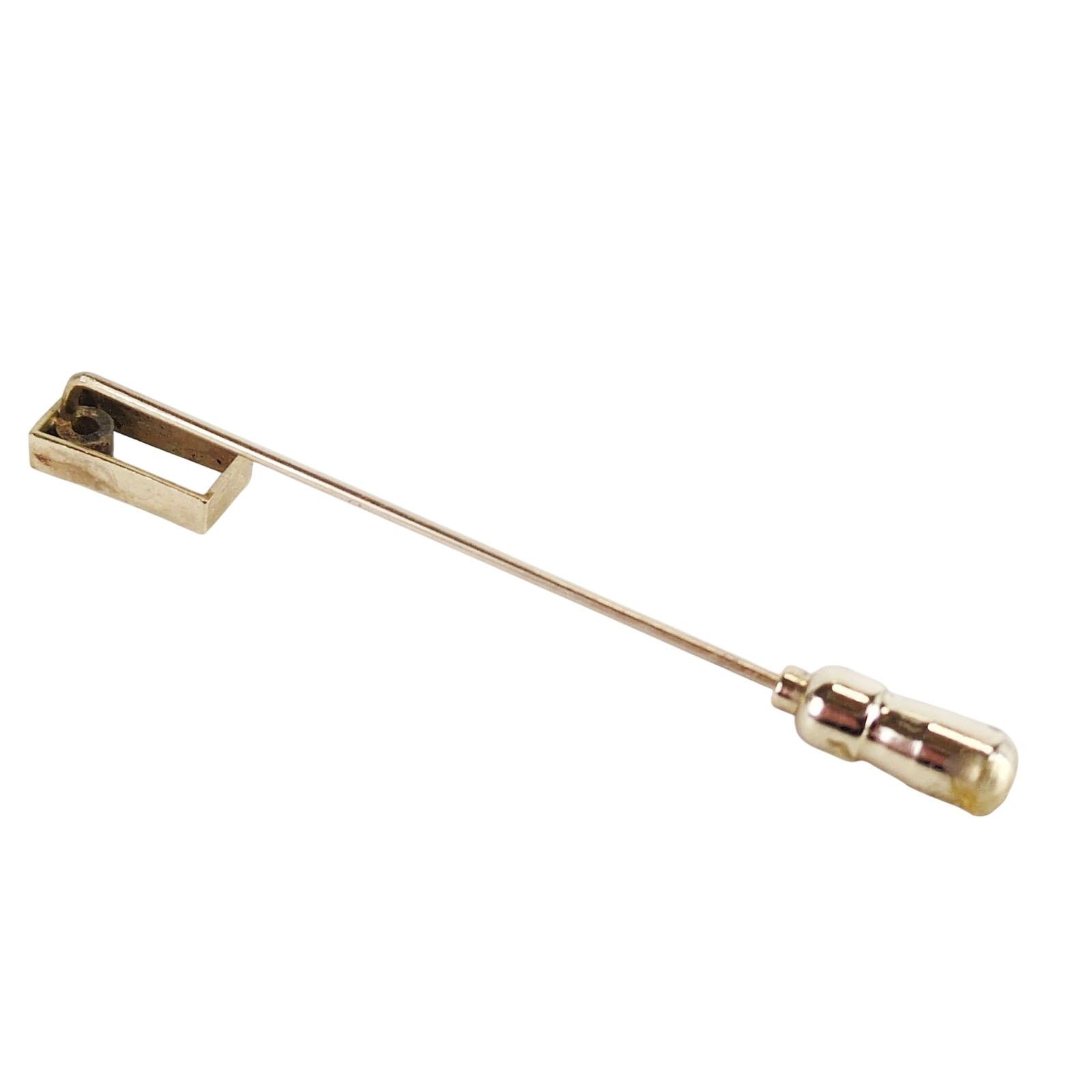 Vintage Anson Men's 12K GF Tie Tack Screw-Back Pin Gold Faceted Size ONE SIZE - 6 Thumbnail