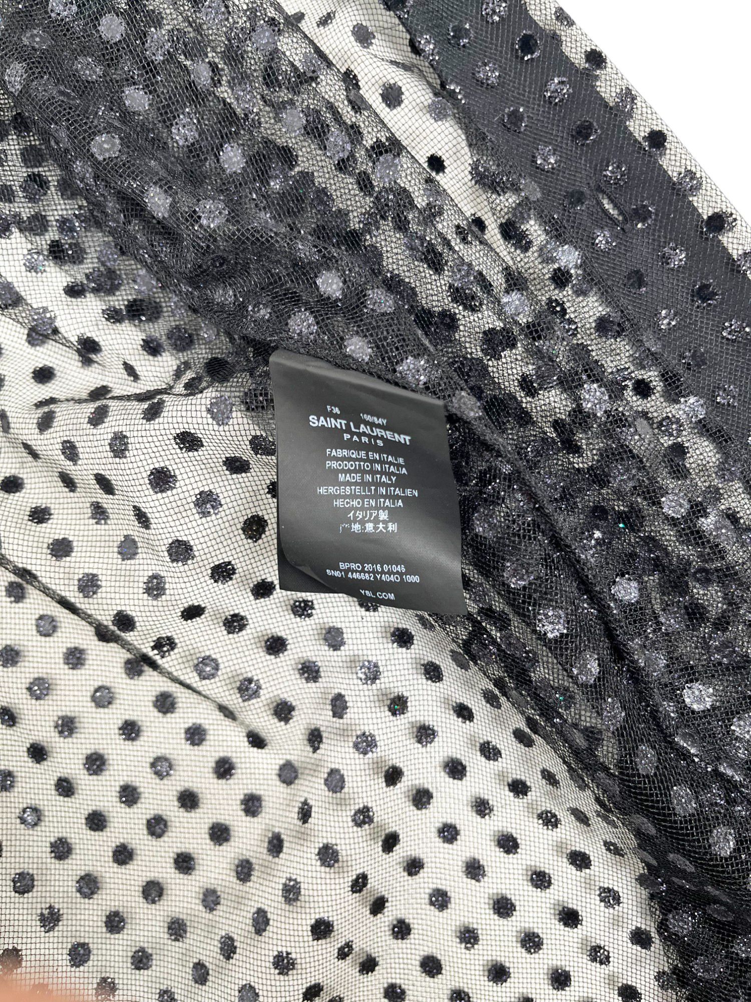 Saint Laurent Paris by Hedi Slimane S/S 2016 Transparent Silver Pois Shirt Size S / US 4 / IT 40 - 12 Thumbnail