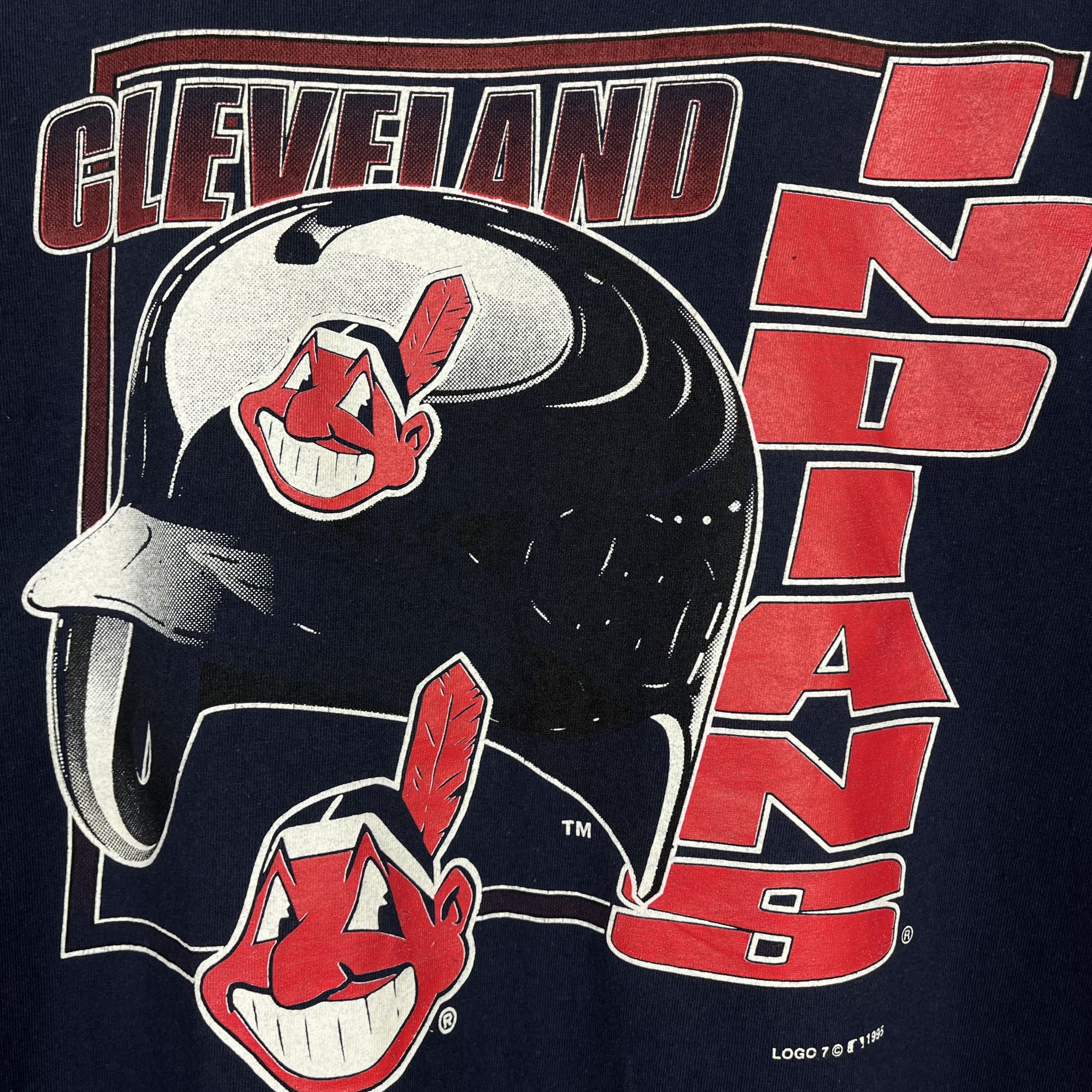 MLB Vintage MLB Cleveland Indians Rare Big Logo T Shirt 1995 Size US XL / EU 56 / 4 - 14 Thumbnail