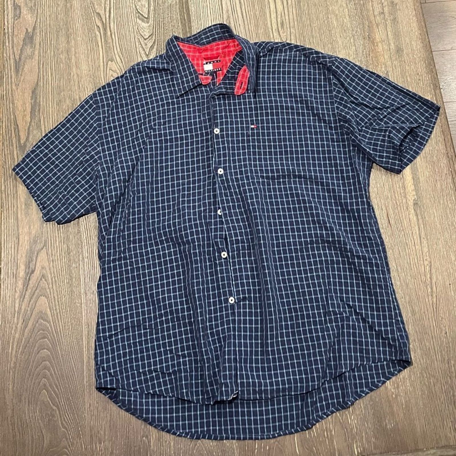 Tommy Hilfiger Tommy Hilfiger Shirt Button Down Checked Short Sleeve XL Size US XL / EU 56 / 4 - 1 Thumbnail
