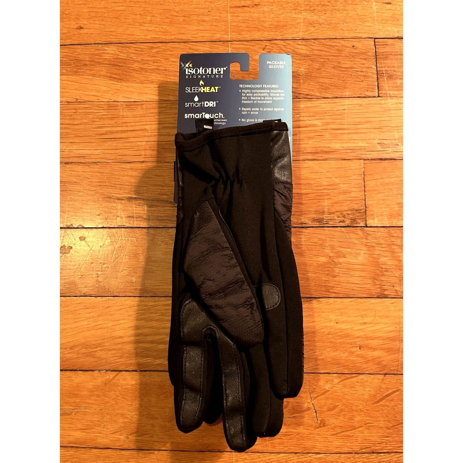 Vintage Isotoner Signature Sleek Heat Gloves Women’s L/XL Black Gloves Waterproof Winter Fall Adult Womens Size ONE SIZE - 2 Thumbnail