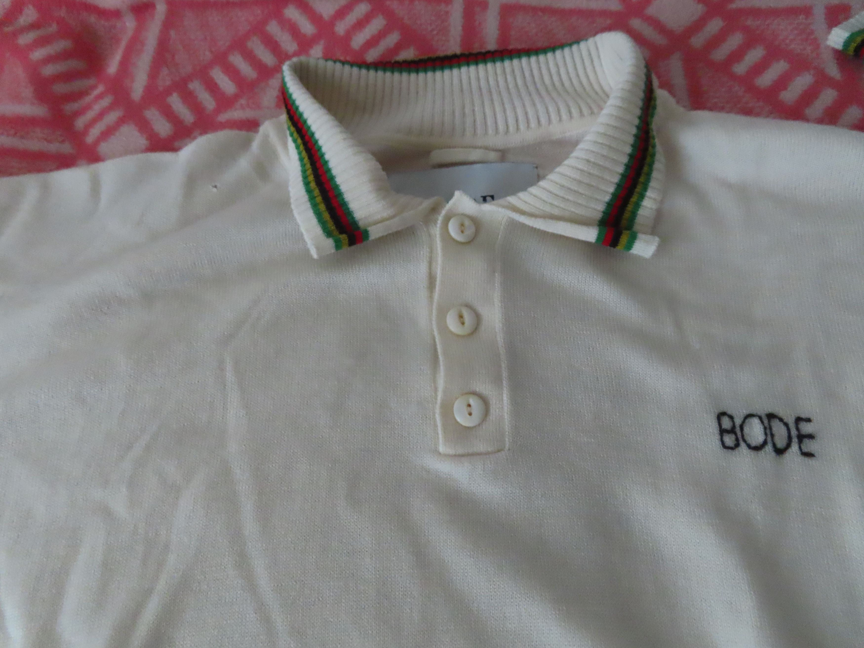Bode × Designer BODE Cycling Stripe Logo Knitted Long Sleeve Polo Size US XXL / EU 58 / 5 - 3 Thumbnail