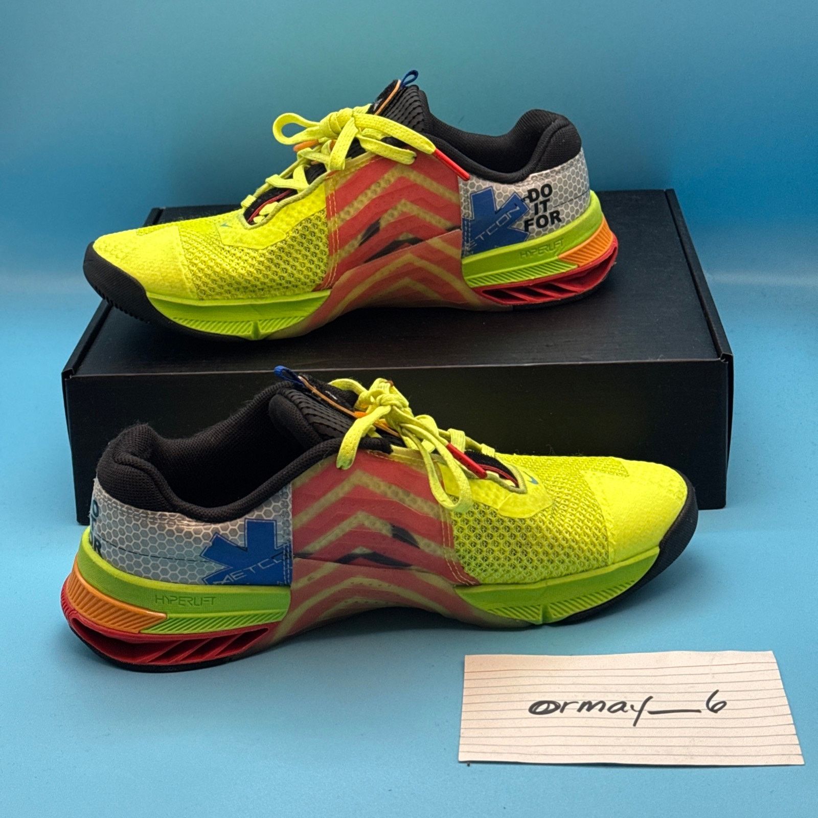 Nike Nike Metcon 7 AMP Volt Bright Spruce Checkered m8 w9.5 Size US 8 / EU 41 - 2 Thumbnail