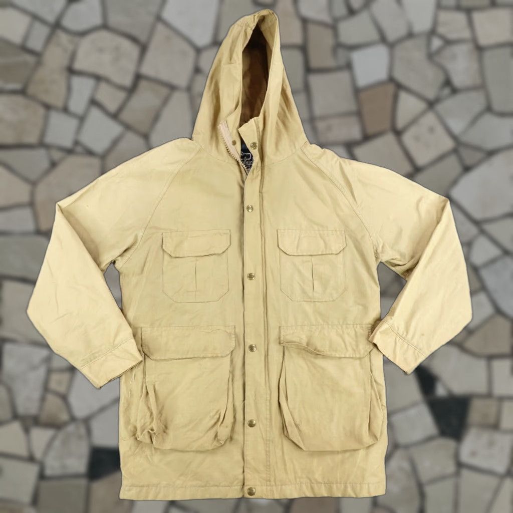 Vintage VINTAGE Woolrich Jacket Mens M Khaki Tan Field Parka Coat / 90s Outdoor Windproof Hooded Lined Pockets Full Zip Size US M / EU 48-50 / 2 - 1 Thumbnail