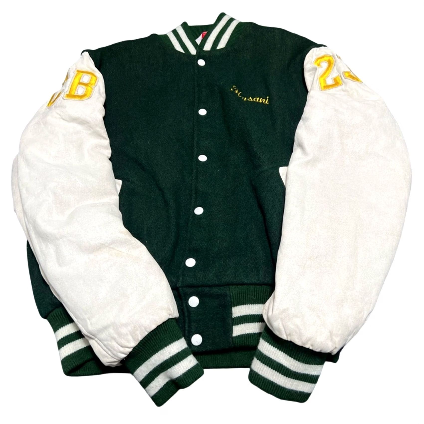 Vintage VINTAGE Empire Union Made Holy Cross Football Letterman Jacket Wool Leather 90’s Size US XL / EU 56 / 4 - 3 Thumbnail