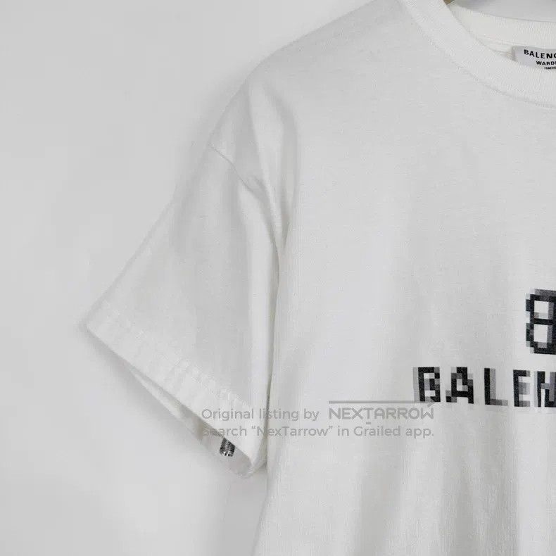 Balenciaga Balenciaga Chest Mosaic Logo Printed White Round Neck T-Sh Size US XS / EU 42 / 0 - 5 Thumbnail