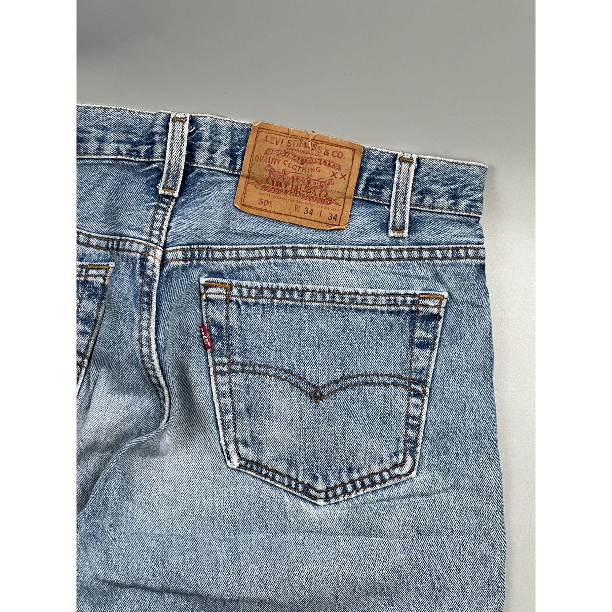 Levi's Levi’s 501 Made in USA Distressed Denim Jeans Pants (Y0909) Size US 34 / EU 50 - 11 Thumbnail