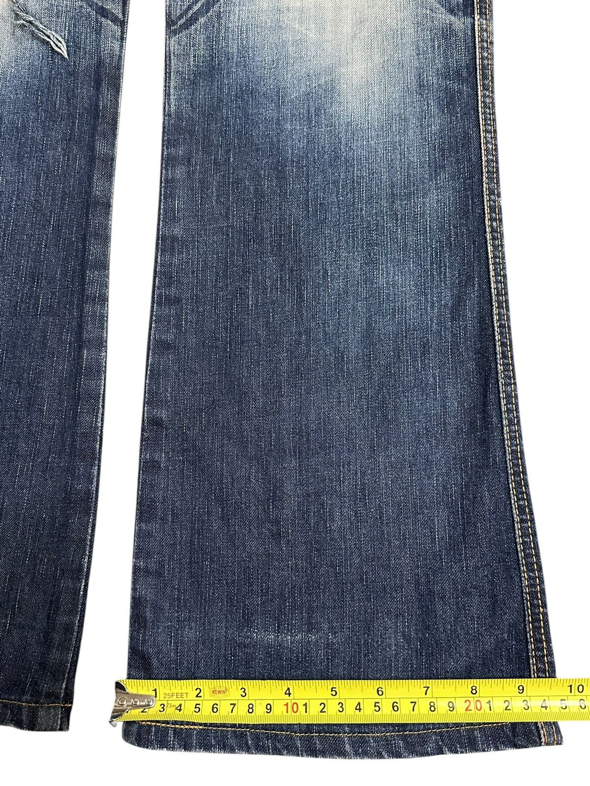 Edwin Vintage Edwin Blue Trip Faded Wash Distressed Bootcut Jeans Size US 34 / EU 50 - 17 Thumbnail