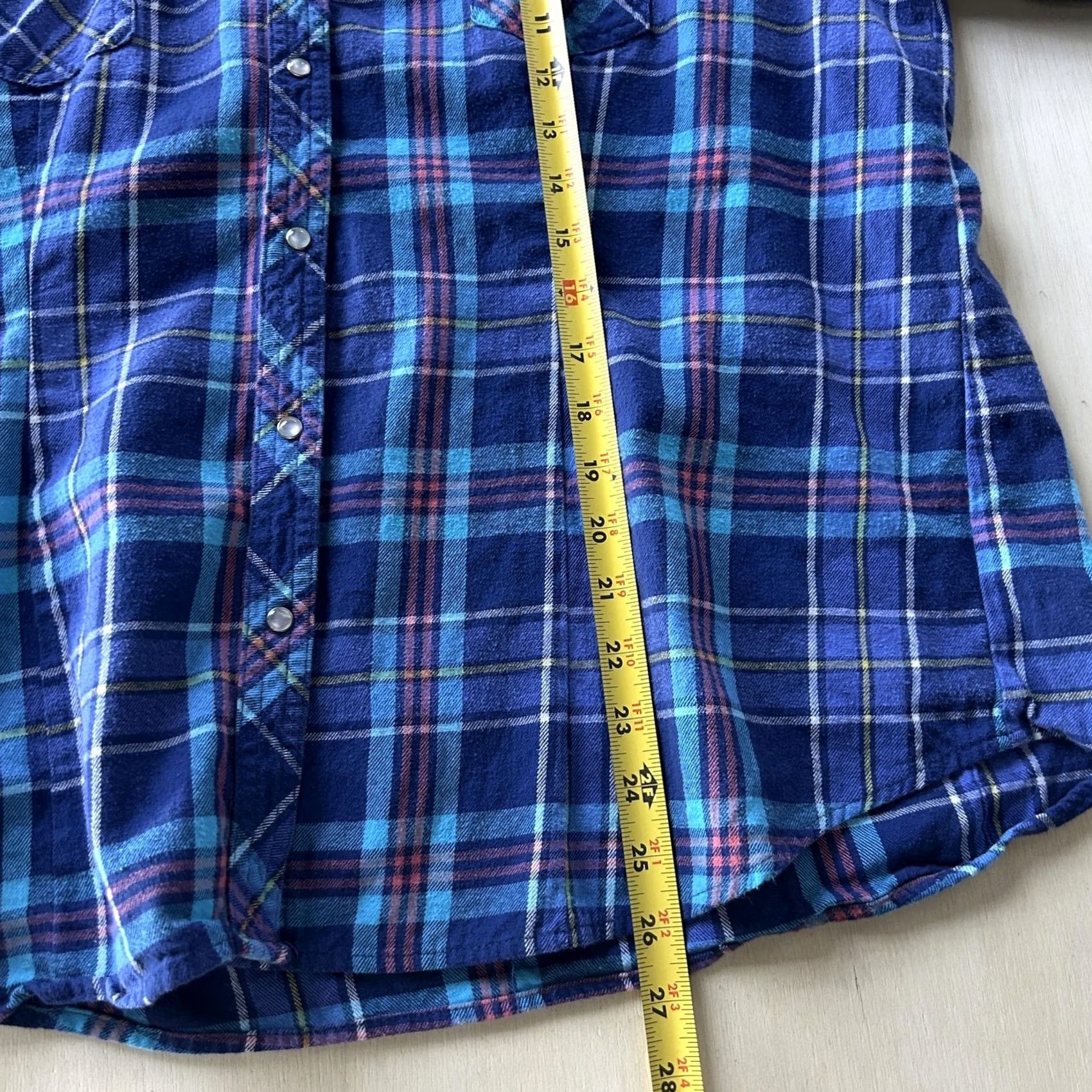 Vintage Bit & Bridle Shirt Womens 1X Blue Plaid Button-Up Long Sleeve Top Casual Flannel Size XL / US 12-14 / IT 48-50 - 4 Thumbnail