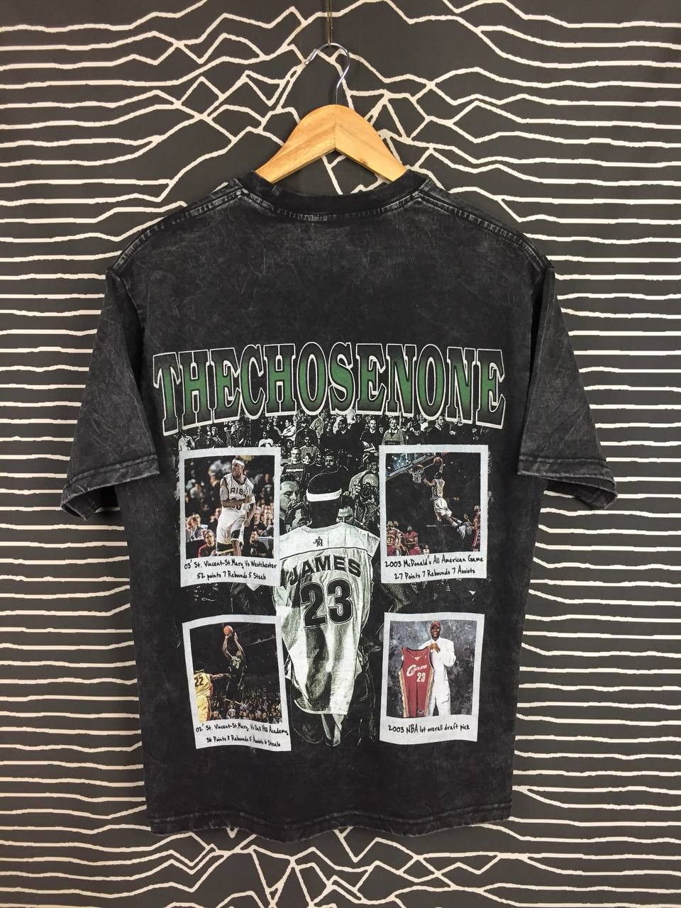 NBA LeBron James Irish 23 The Chosen One Washed Black Rap Tees Size US S / EU 44-46 / 1 - 5 Thumbnail