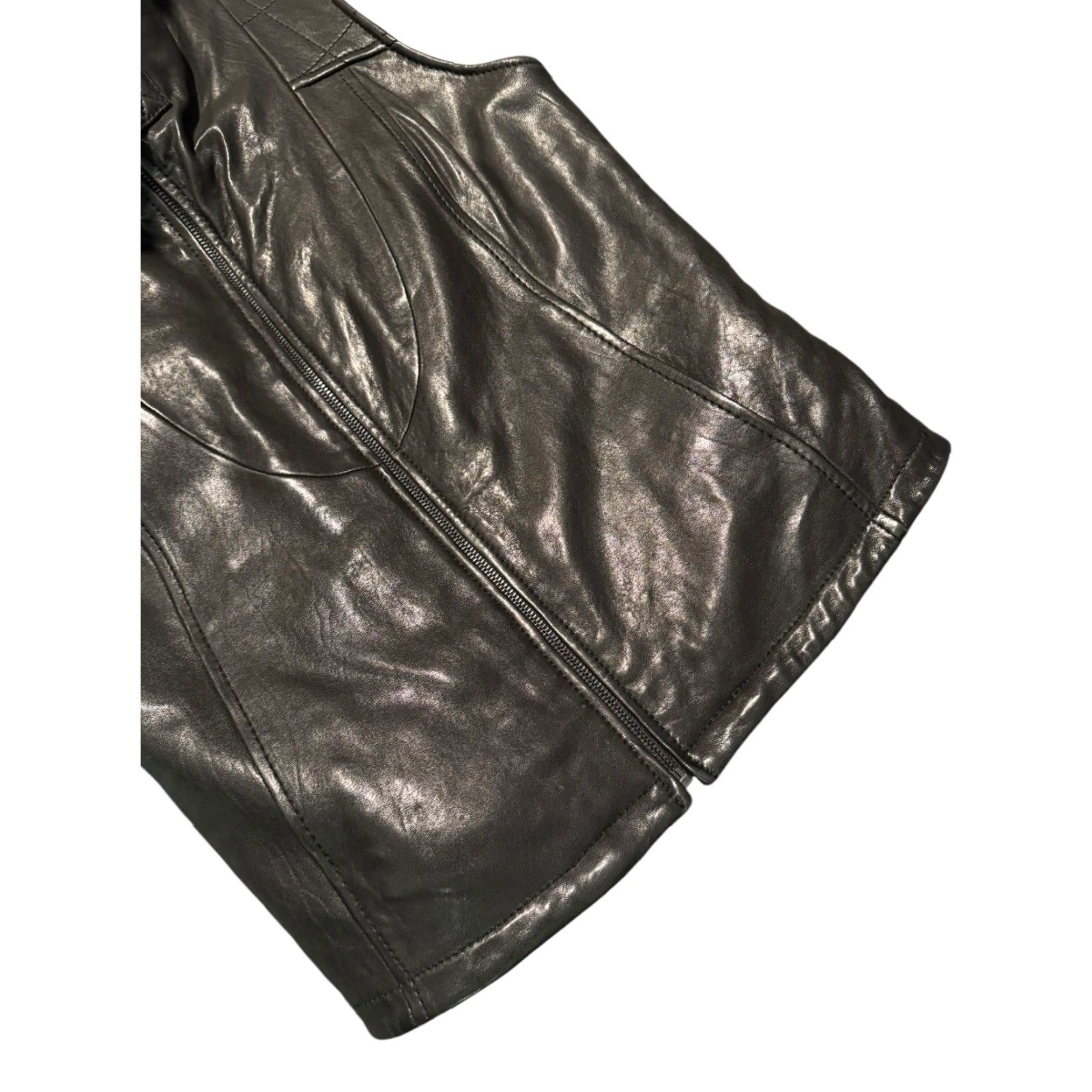 Tory Burch Tory Burch Leather Shearling Vest Full Zip Pockets Black SML Women Vest Slim Regular Size S Size S / US 4 / IT 40 - 4 Thumbnail