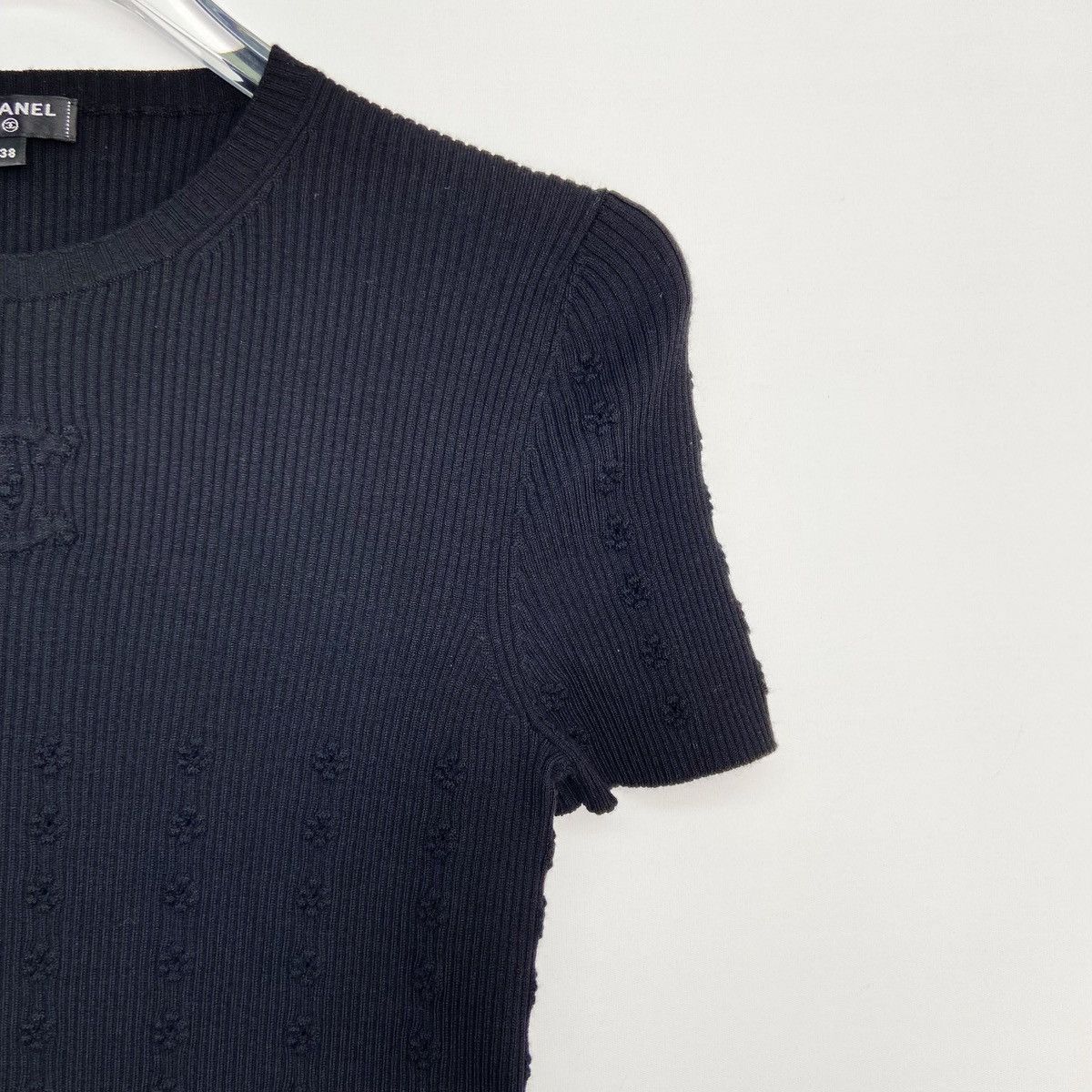 Chanel Chanel Basic Ribbed Knit Short Sleeve Top K26WX Size M / US 6-8 / IT 42-44 - 3 Thumbnail