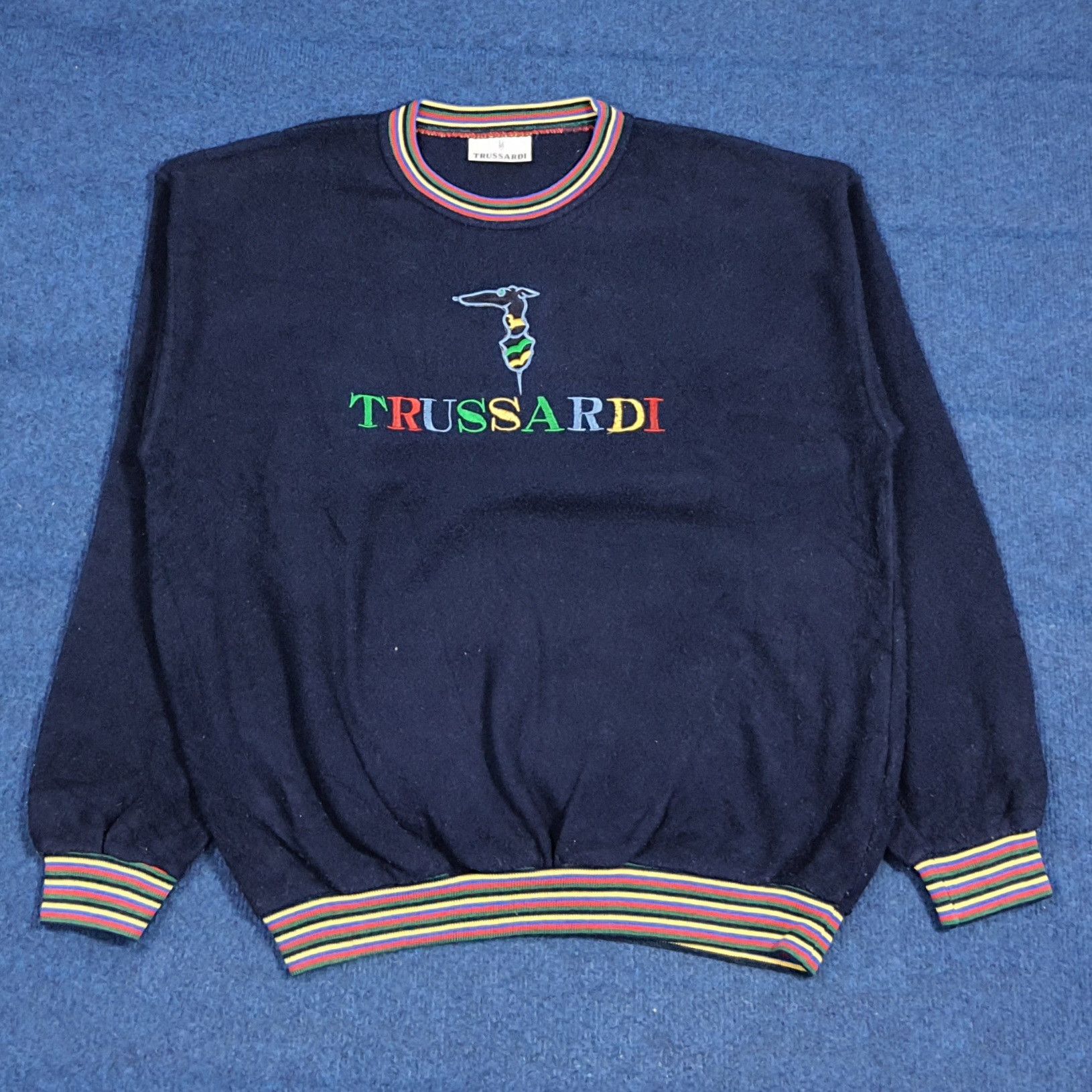 Vintage Trussardi Italy Embroidered Logo Sweatshirt C281N18