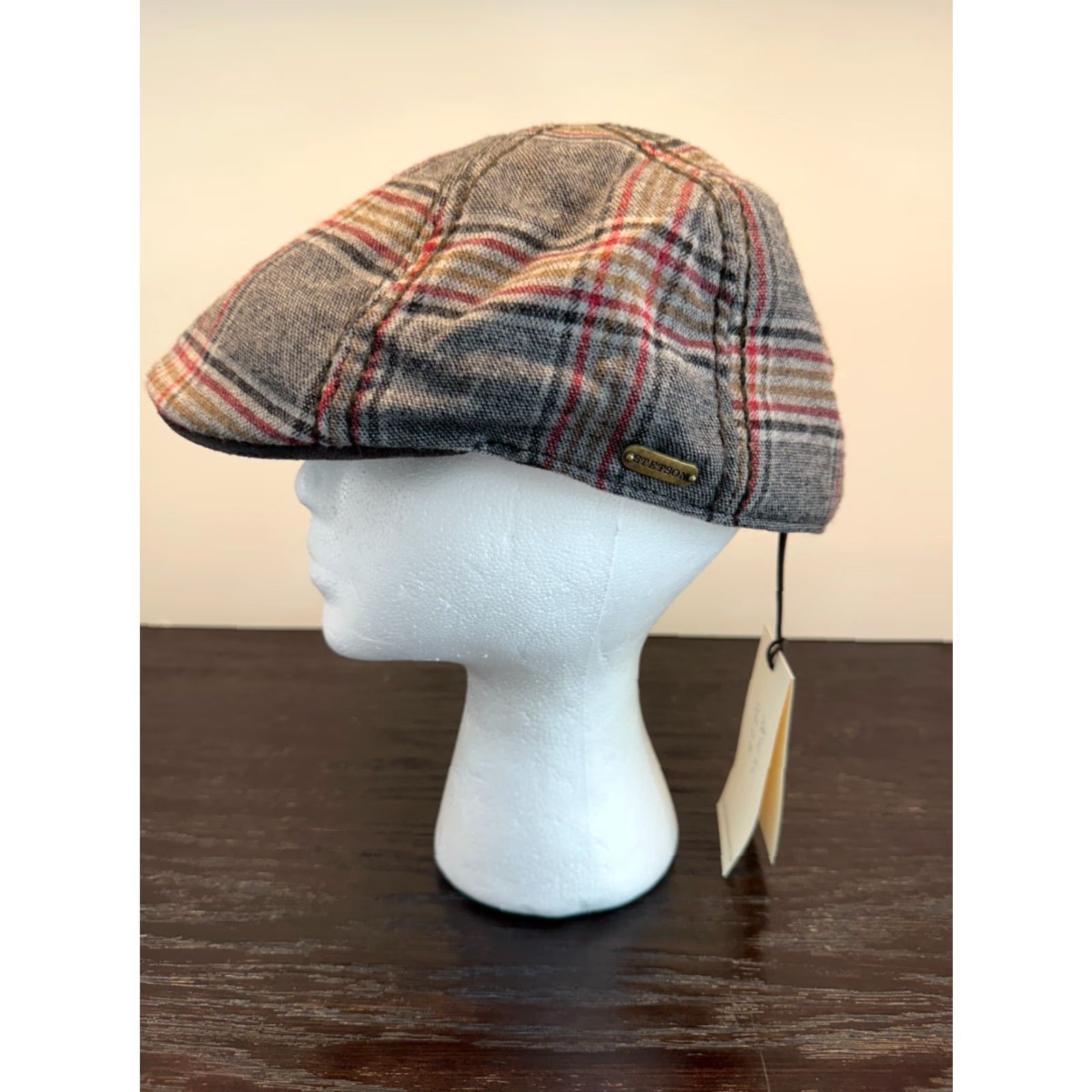 Stetson Stetson Hat 59 cm Gray Plaid Newsboy Flat Cap Lined Retro Outdoor Hunt Mens Size ONE SIZE - 5 Thumbnail