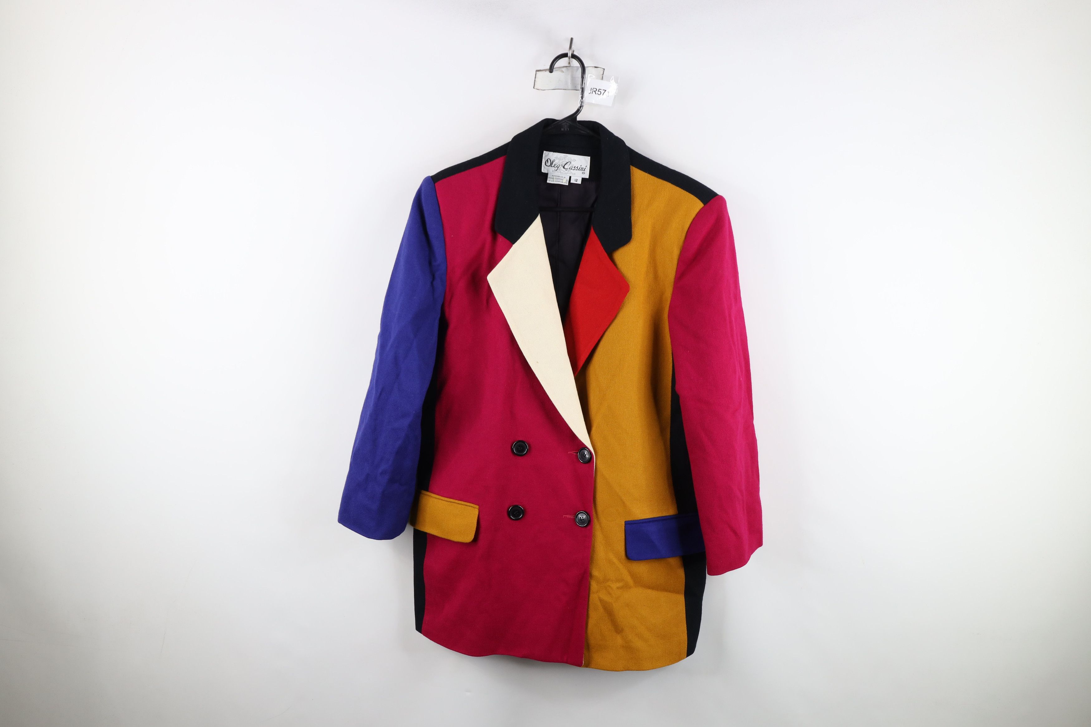 Vintage Vintage 80s 90s Oleg Cassini Block Blazer Suit Coat Jacket Size XL / US 12-14 / IT 48-50 - 1 Thumbnail