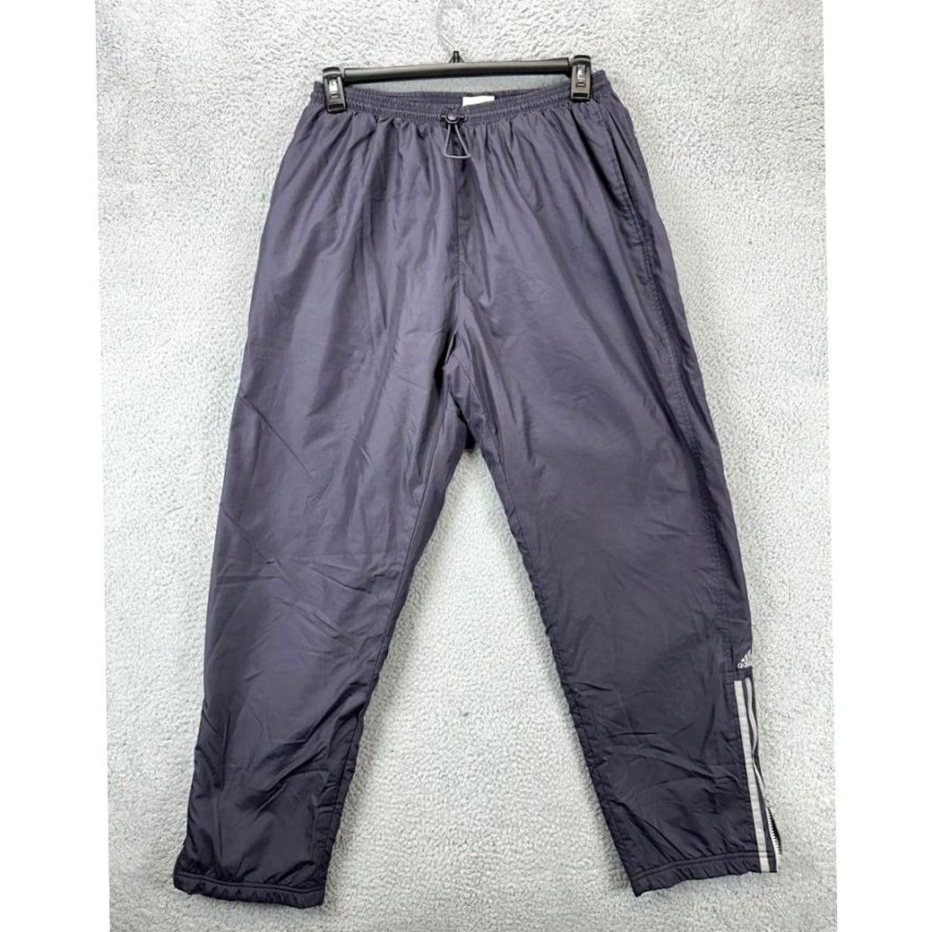 Adidas VINTAGE adidas Track Pants Mens Large Grey 3-Stripes Elastic Waist Drawstring Pockets Size US 33 - 2 Thumbnail