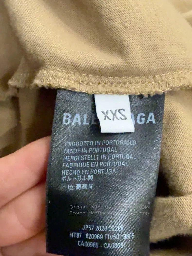 Balenciaga Balenciaga Khaki Letter Logo Short Sleeve T-Shirt Size US XXS / EU 40 - 5 Thumbnail