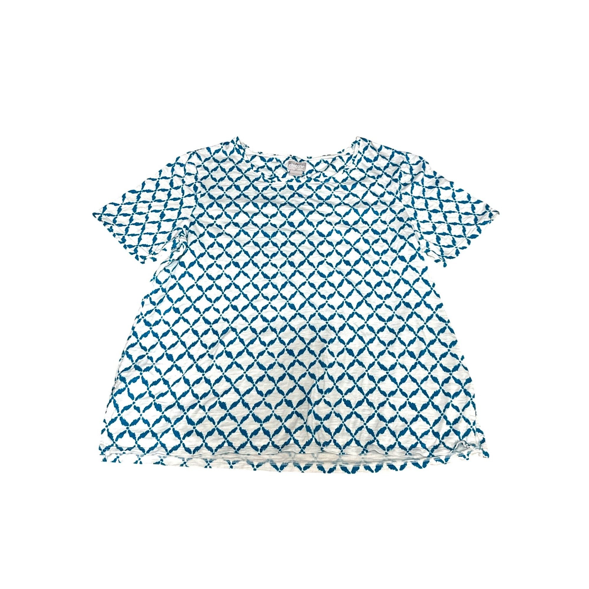 Chicos Chicos Button Back Slub Tee Blouse Soft Cotton Blend Scoop Size M / US 6-8 / IT 42-44 - 8 Thumbnail