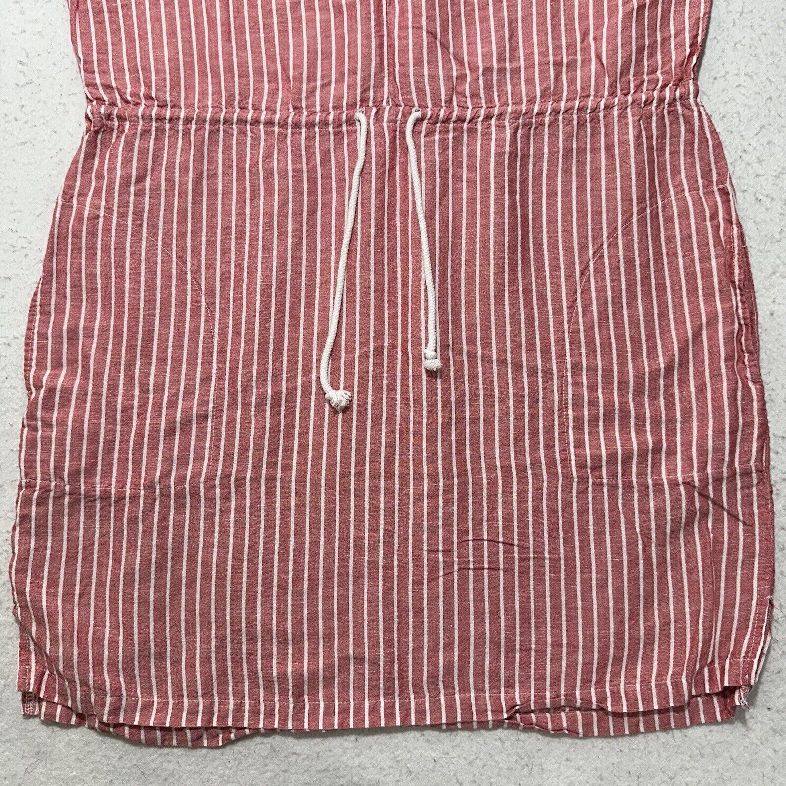 Other Mododoc Medium Linen Blend T Shirt Dress V-Neck Drawstring Size M / US 6-8 / IT 42-44 - 7 Thumbnail