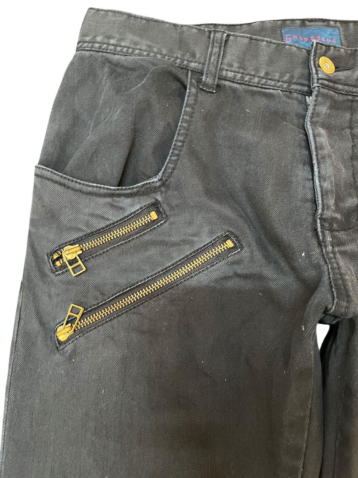 RAGEBLUE × Vintage Vintage Rageblue Dark Black Zipper Detail Punk Denim Size US 30 / EU 46 - 5 Thumbnail