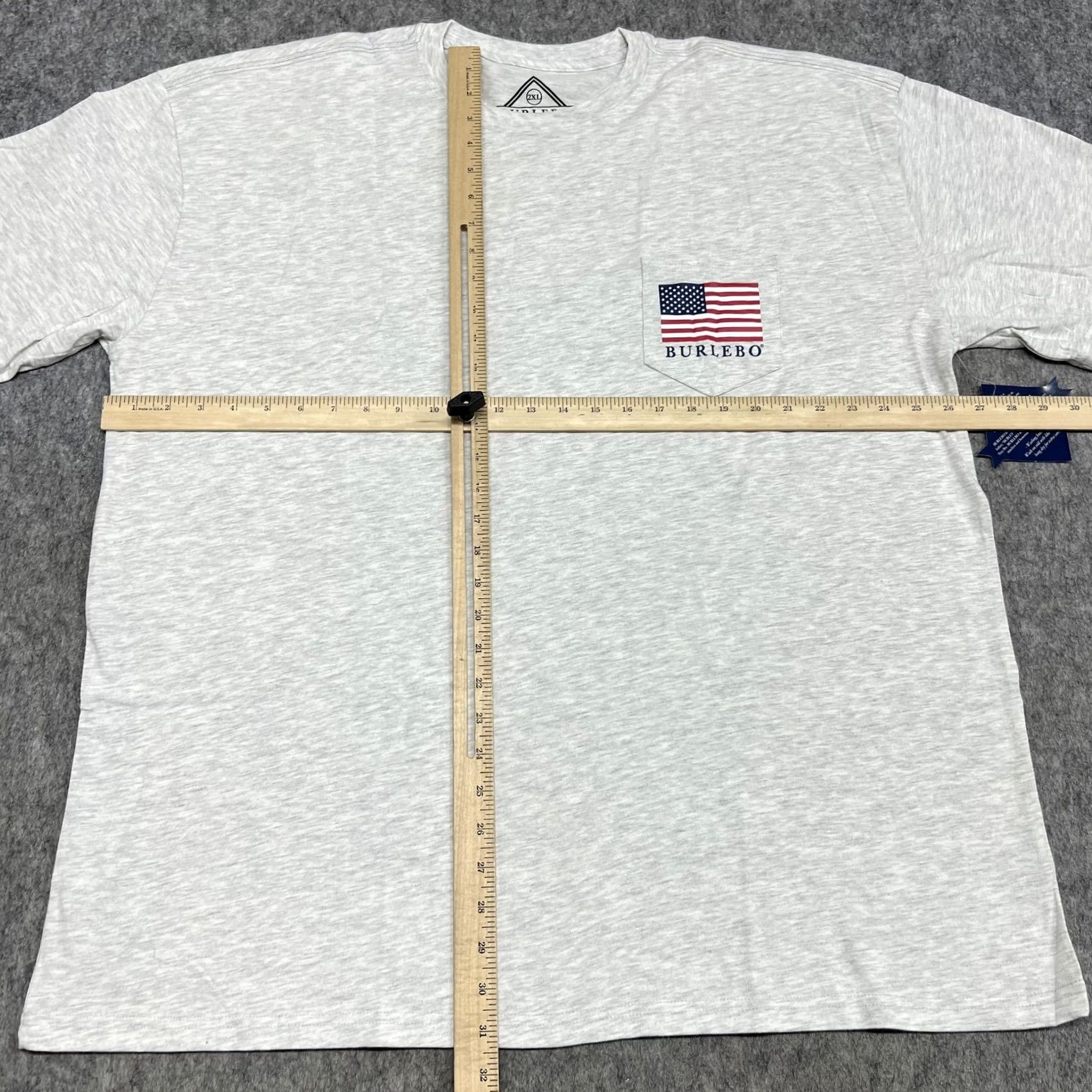 Vintage Burlebo Shirt Mens 2XL Gray Party Like W Reagan JFK Flag Pocket Tee USA Casual Size US XXL / EU 58 / 5 - 4 Thumbnail