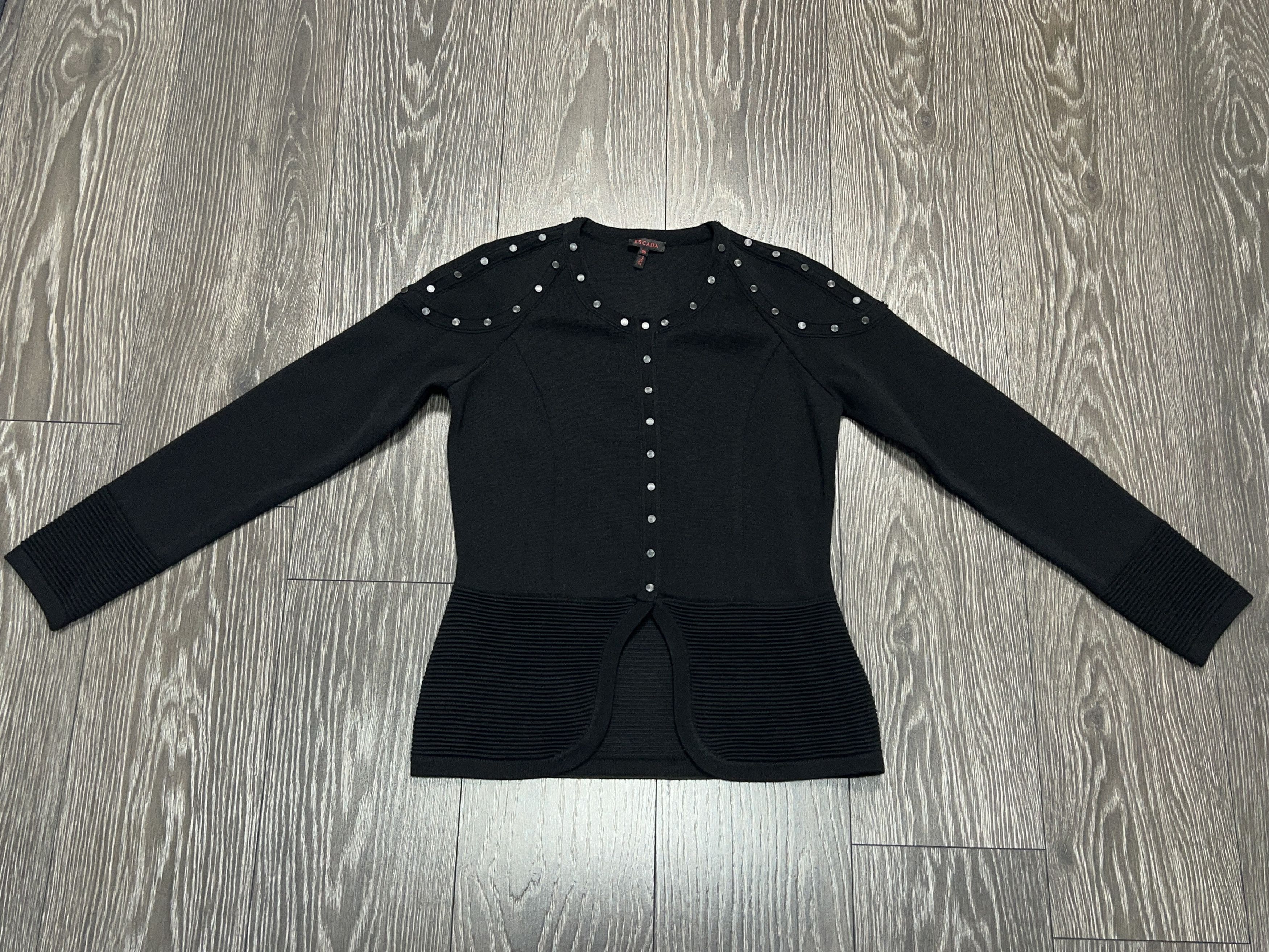 Escada Sweater Cardigan Snap Button Closure Studded Size 36 S Size M / US 6-8 / IT 42-44 - 3 Thumbnail