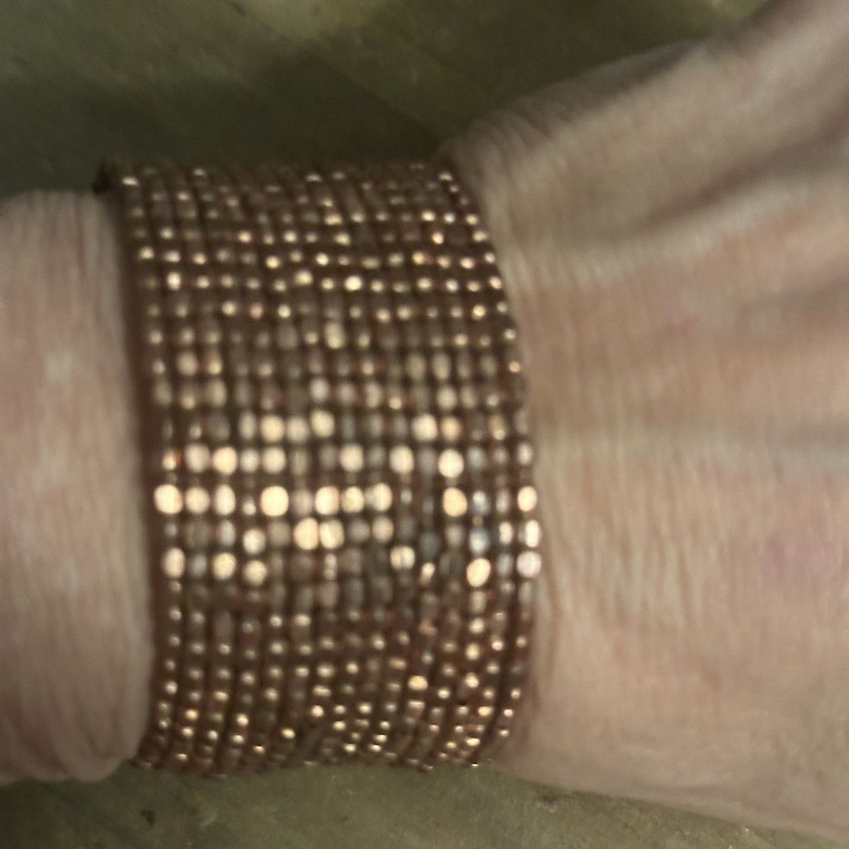 Other Copper tone seed bead stacked bangle cuff bracelet Size ONE SIZE - 3 Thumbnail