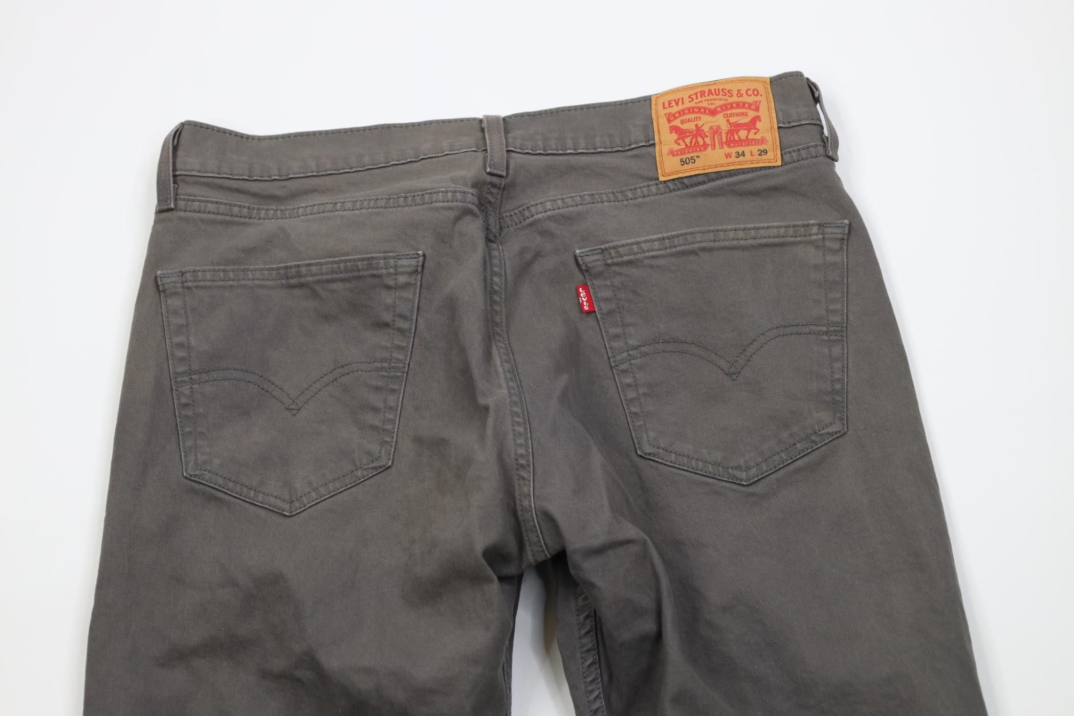 Levi's Vintage Y2K Levis 505 Regular Straight Leg Jeans Gray Size US 34 / EU 50 - 10 Thumbnail