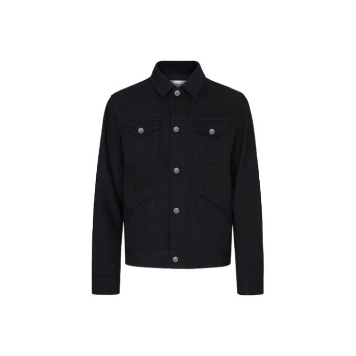 Givenchy Givenchy Black Denim Jacket with Letter Print Size US XL / EU 56 / 4 - 1 Thumbnail