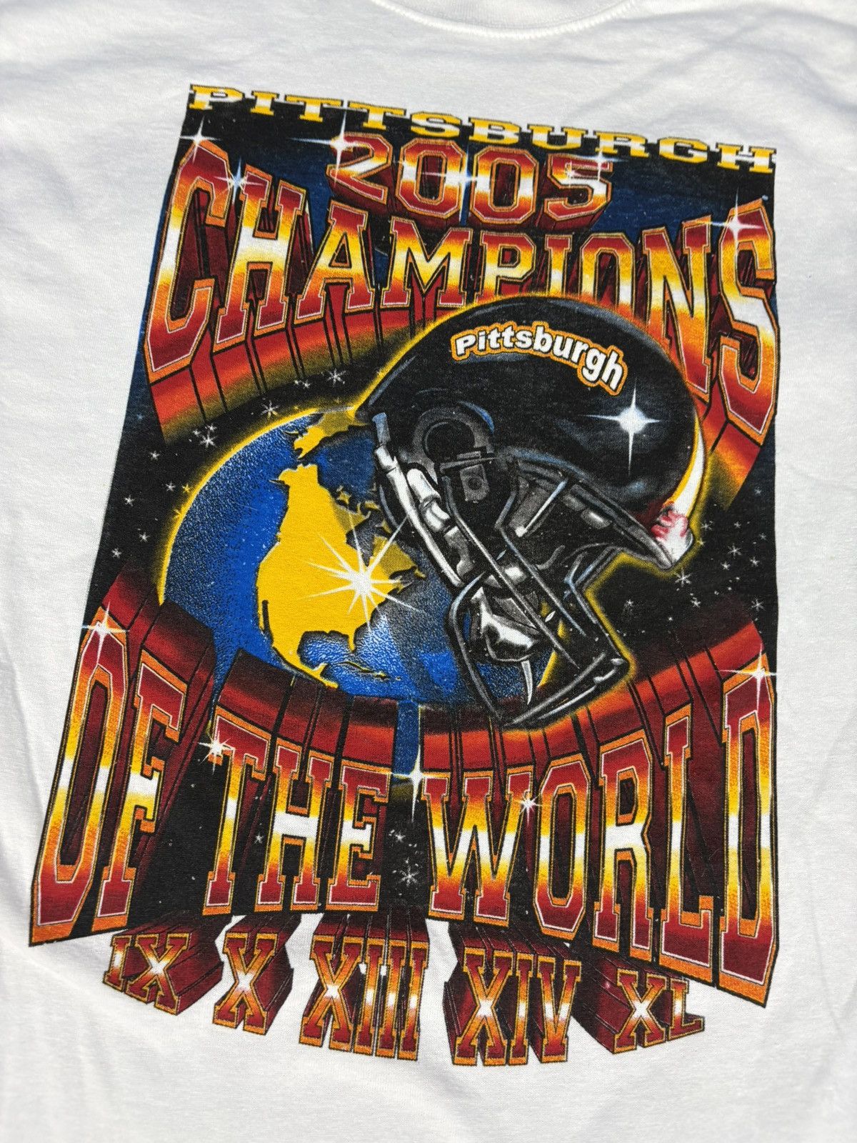 NFL × Vintage 2005 Super Bowl XXXIX Champions of the World T-shirt Size US XL / EU 56 / 4 - 2 Thumbnail