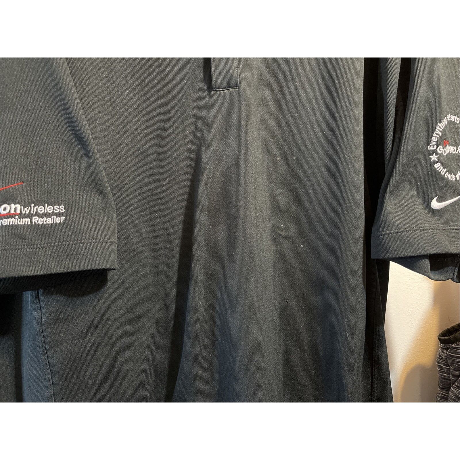 Nike Nike Golf Dri Fit Verizon Mens XL Black Polyester Polo Shirt Size US XL / EU 56 / 4 - 7 Thumbnail