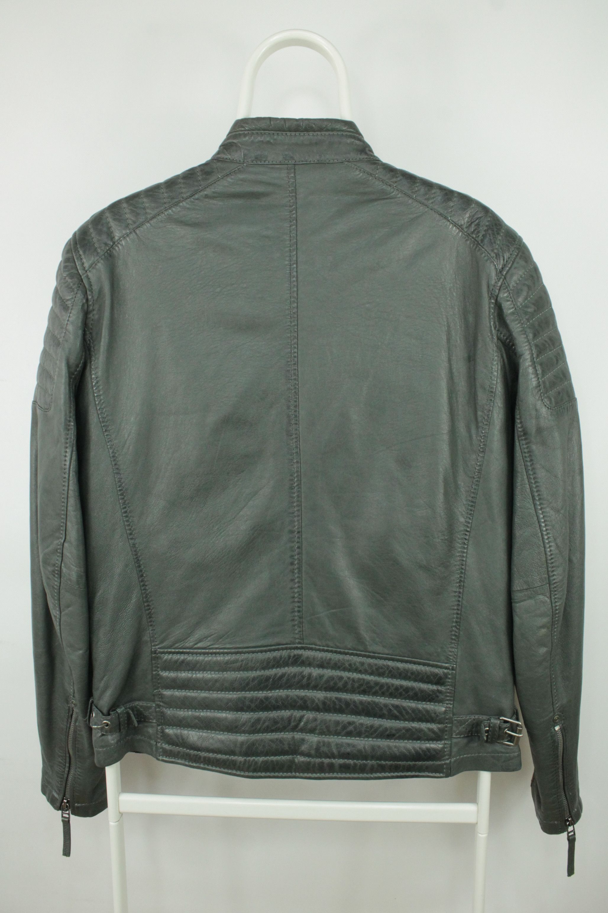 Gypsy Gipsy Men's Chester Legv Slim Fit Leather Jacket Gray Size US M / EU 48-50 / 2 - 6 Thumbnail