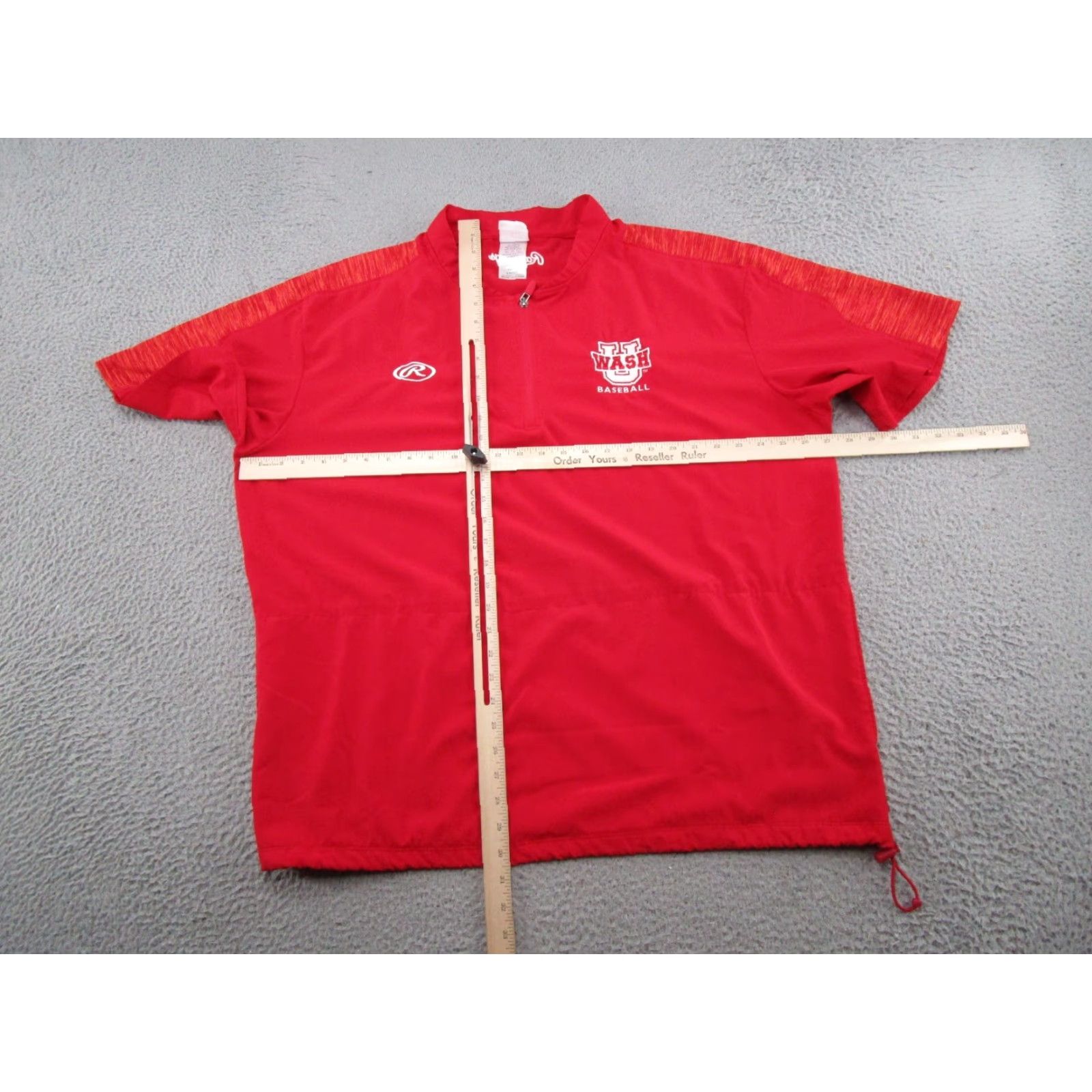 Vintage Rawlings Men's XL 1/4-Zip Pullover Sweatshirt Red Baseball University Washington St Louis Bears Size US XL / EU 56 / 4 - 5 Thumbnail