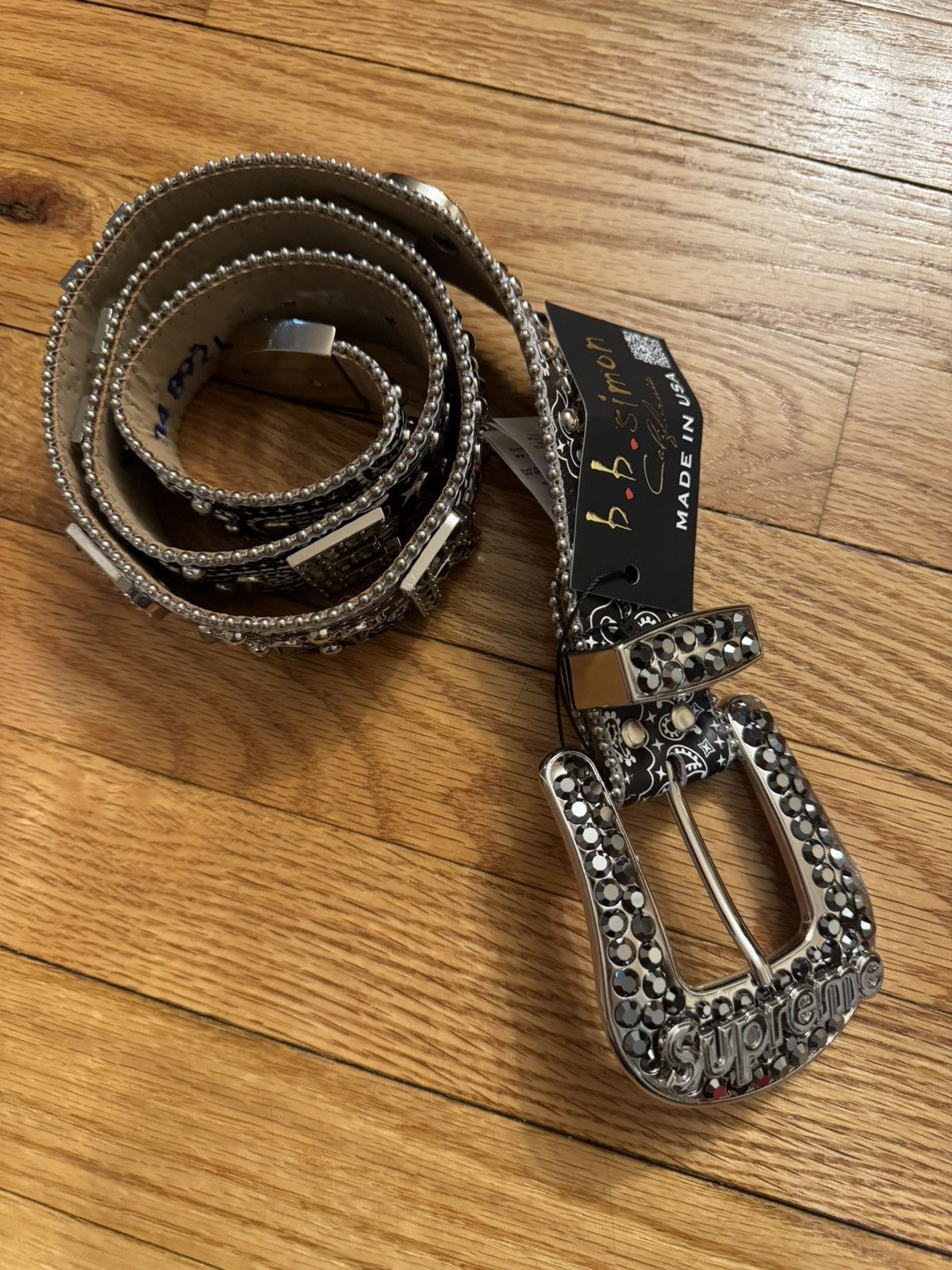 B.B. Simon × Supreme Supreme b.b. Simon Bandana Belt Black Size 34 - 2 Thumbnail