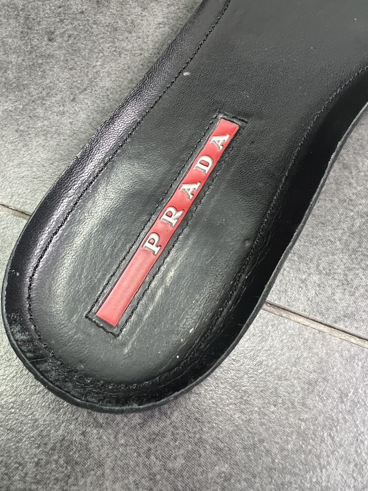 Prada × Vintage PRADA Low Top Sneakers 8US Black Leather American Cup style Size US 8 / EU 41 - 14 Thumbnail