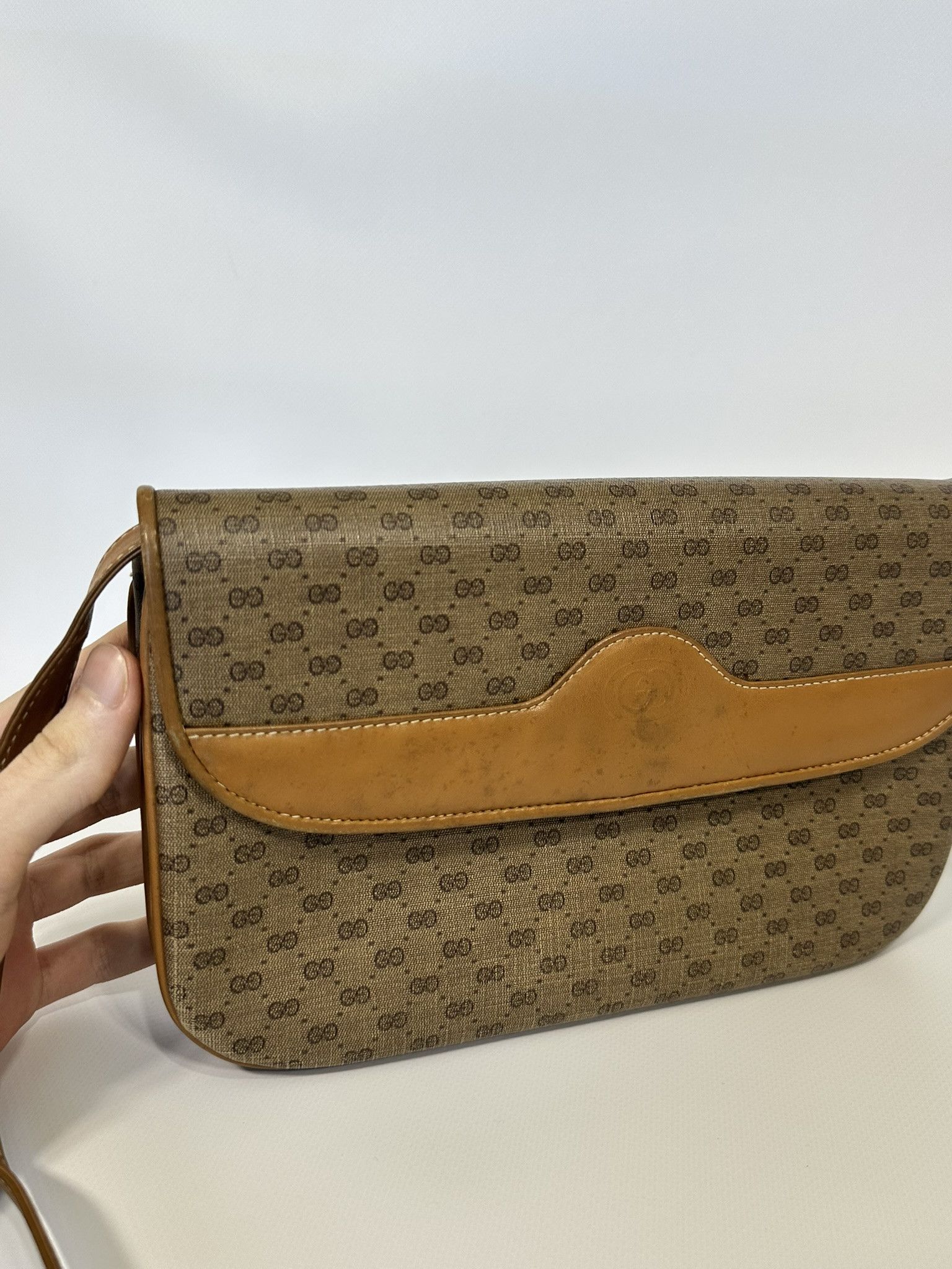 Gucci Gucci Crossbody Bag Micro GG Monogram Vintage Beige Size ONE SIZE - 3 Thumbnail