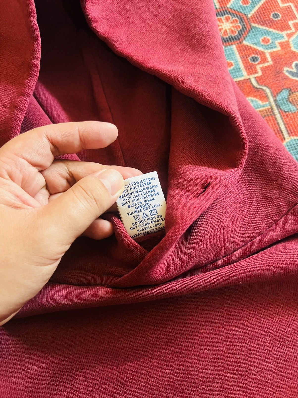 Russell Athletic Vintage Russell Athletic Maroon Pullover Hoodie Size US L / EU 52-54 / 3 - 6 Thumbnail