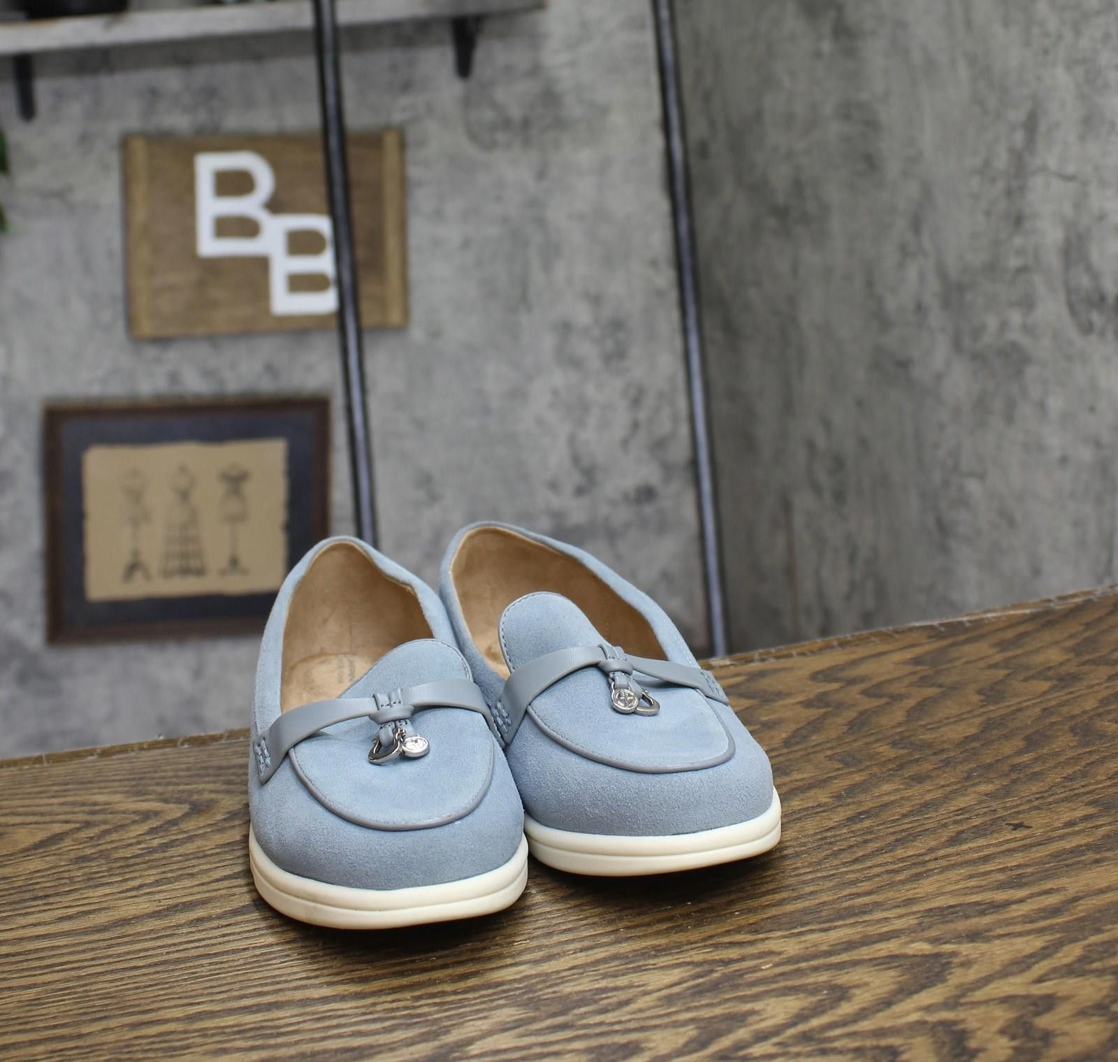 Giani Bernini Giani Bernini Womens Memory Foam Loafers Light Blue Suede 6m Size US 6 / IT 36 - 3 Thumbnail