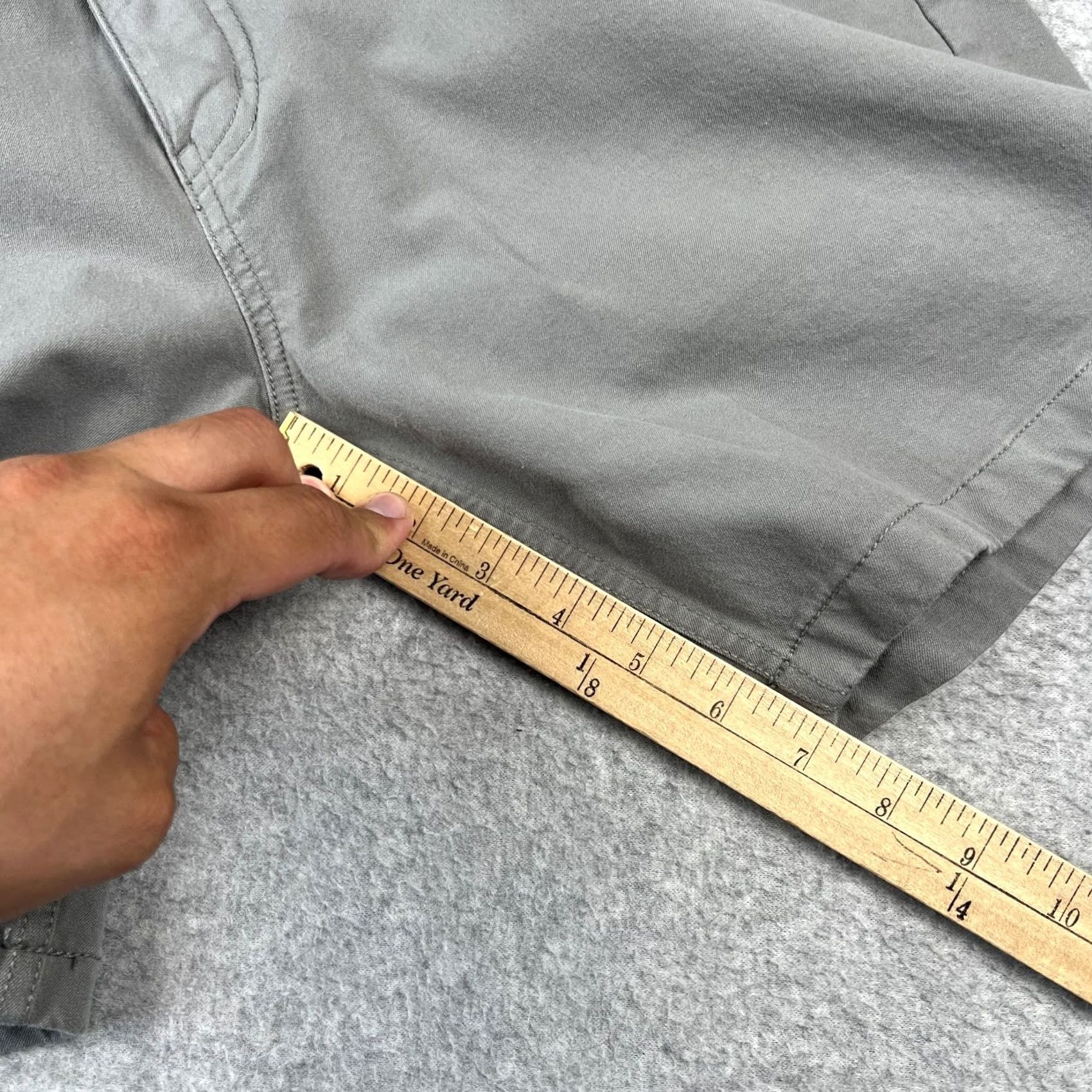 Vintage Mugsy Damens Chino Shorts Mens 30x7 Grey Cotton Stretch Flat Front Size US 30 / EU 46 - 7 Thumbnail